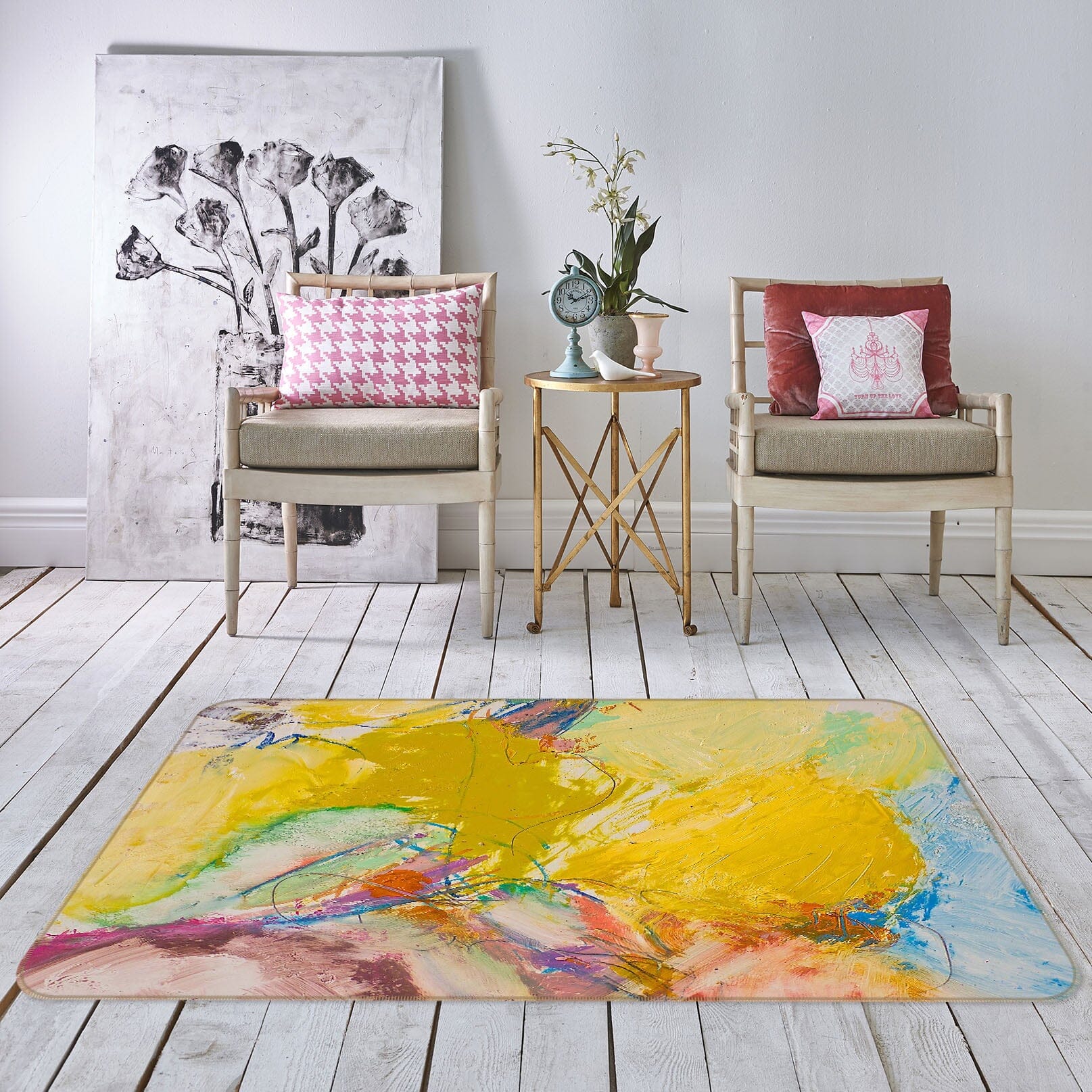 3D Yellow Graffiti 1049 Allan P. Friedlander Rug Non Slip Rug Mat Mat AJ Creativity Home 