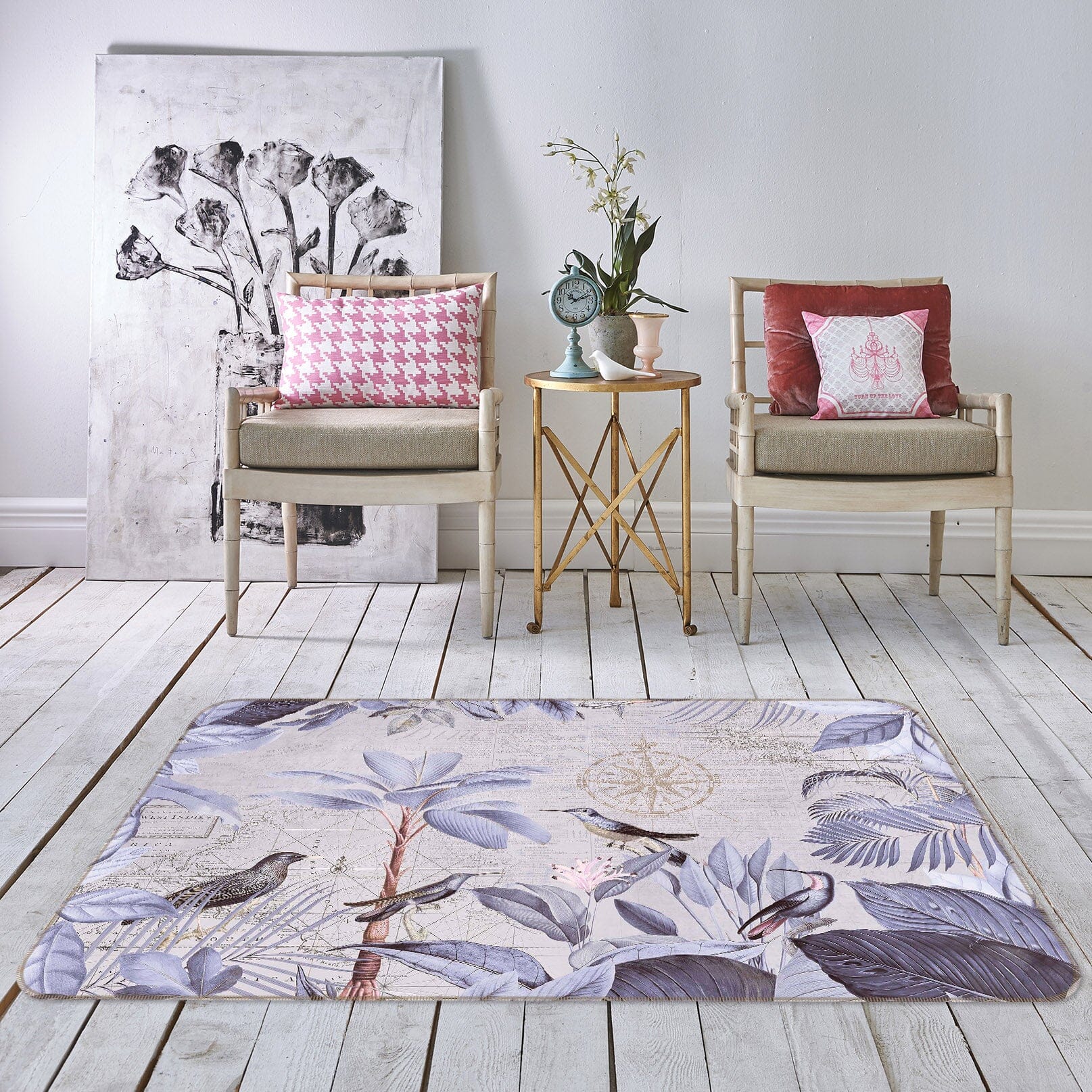 3D Birds Playing 1021 Andrea haase Rug Non Slip Rug Mat Mat AJ Creativity Home 