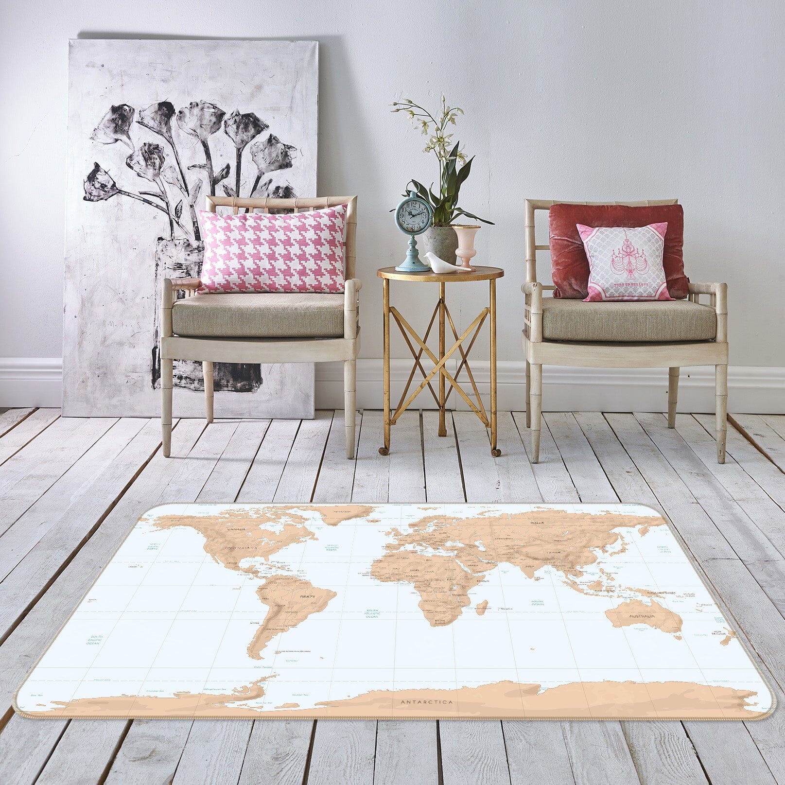 3D Abstract Art 321 World Map Non Slip Rug Mat Mat AJ Creativity Home 