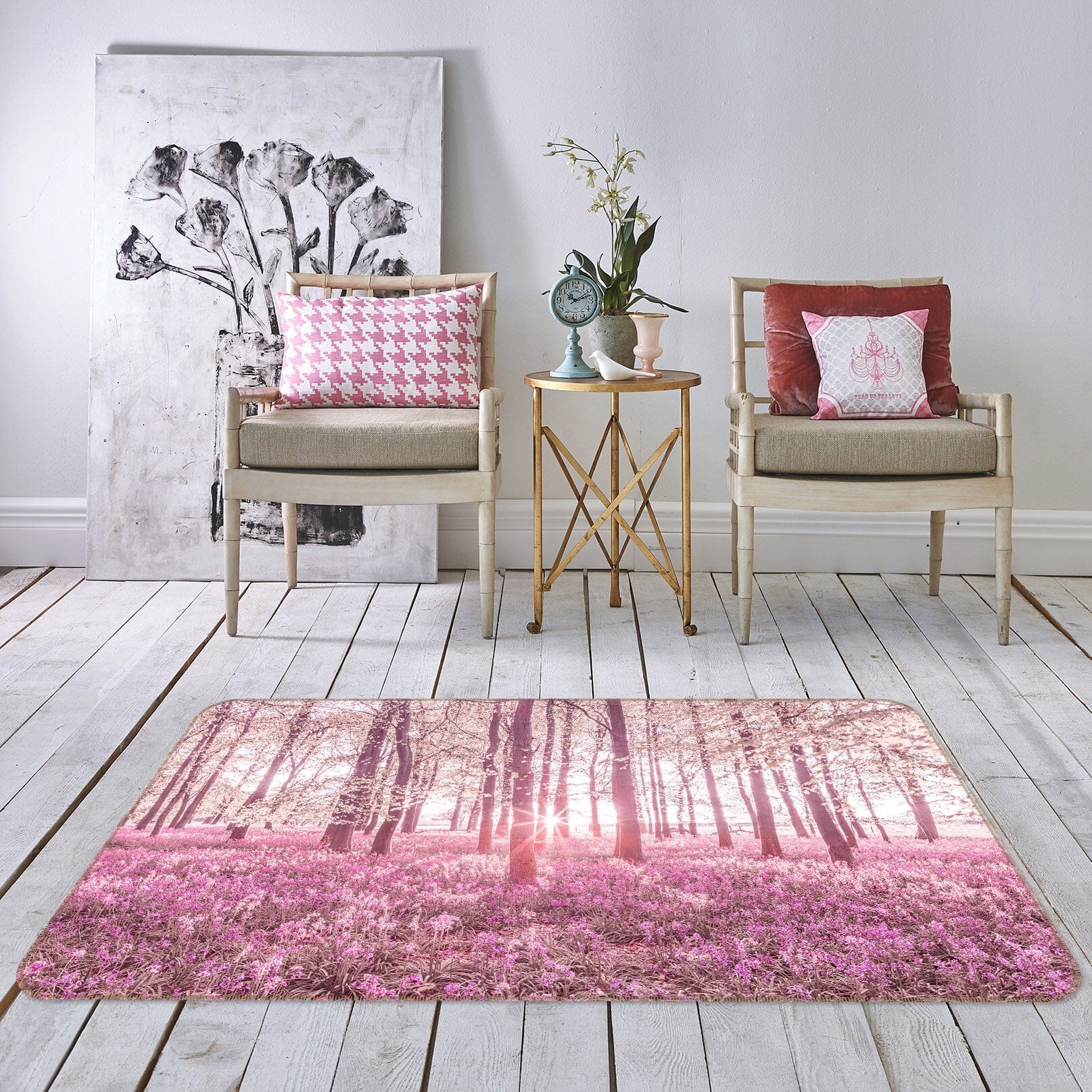 3D Pink Flower Sea 1016 Assaf Frank Rug Non Slip Rug Mat Mat AJ Creativity Home 