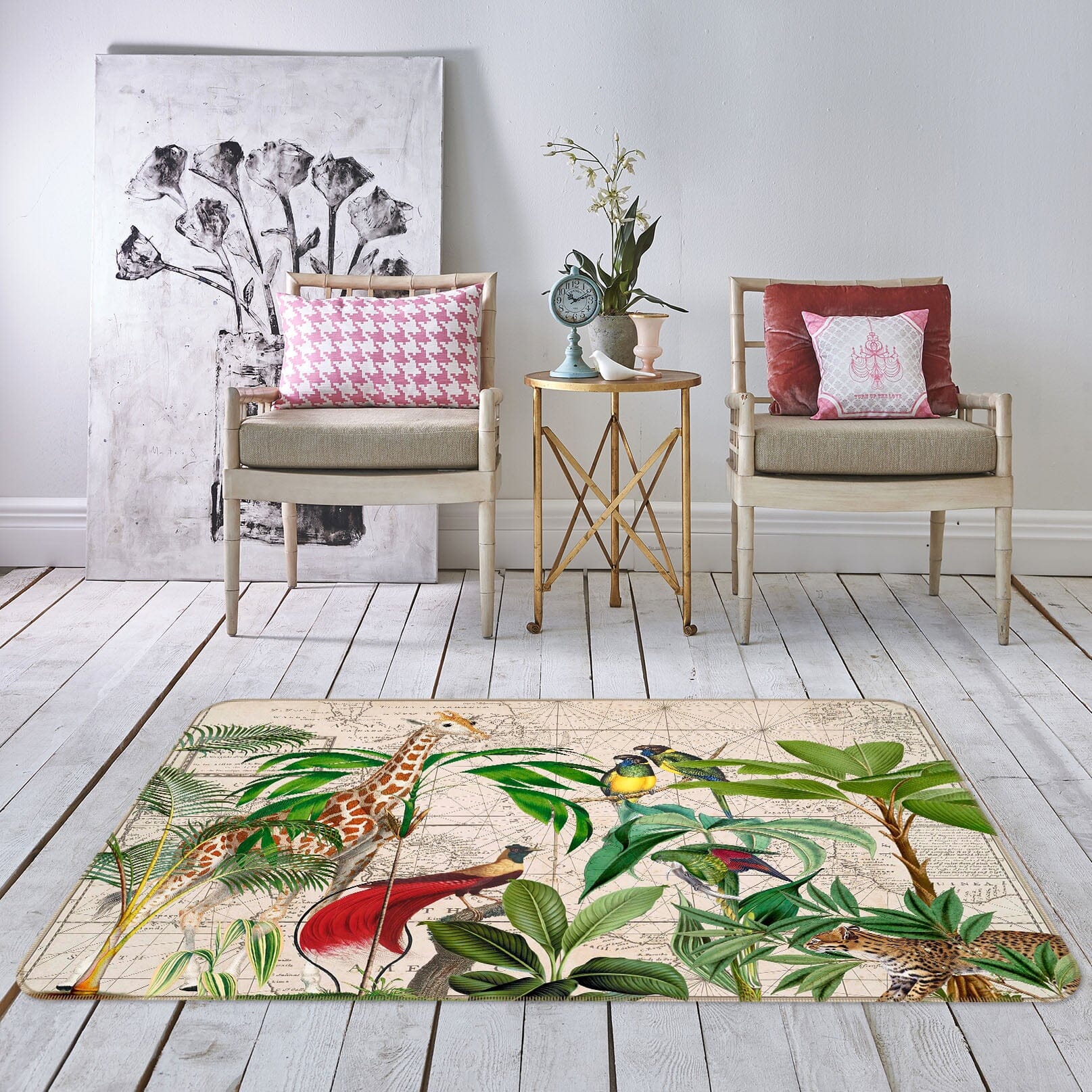 3D Palm Tree Map 1045 Andrea haase Rug Non Slip Rug Mat Mat AJ Creativity Home 
