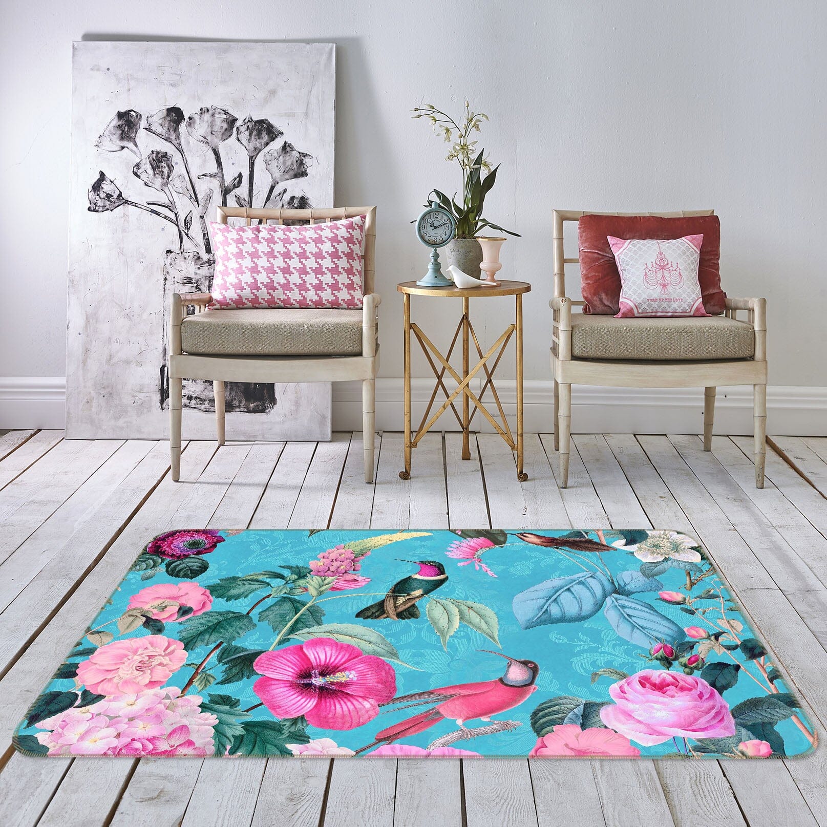 3D Flower Bird 1020 Andrea haase Rug Non Slip Rug Mat Mat AJ Creativity Home 