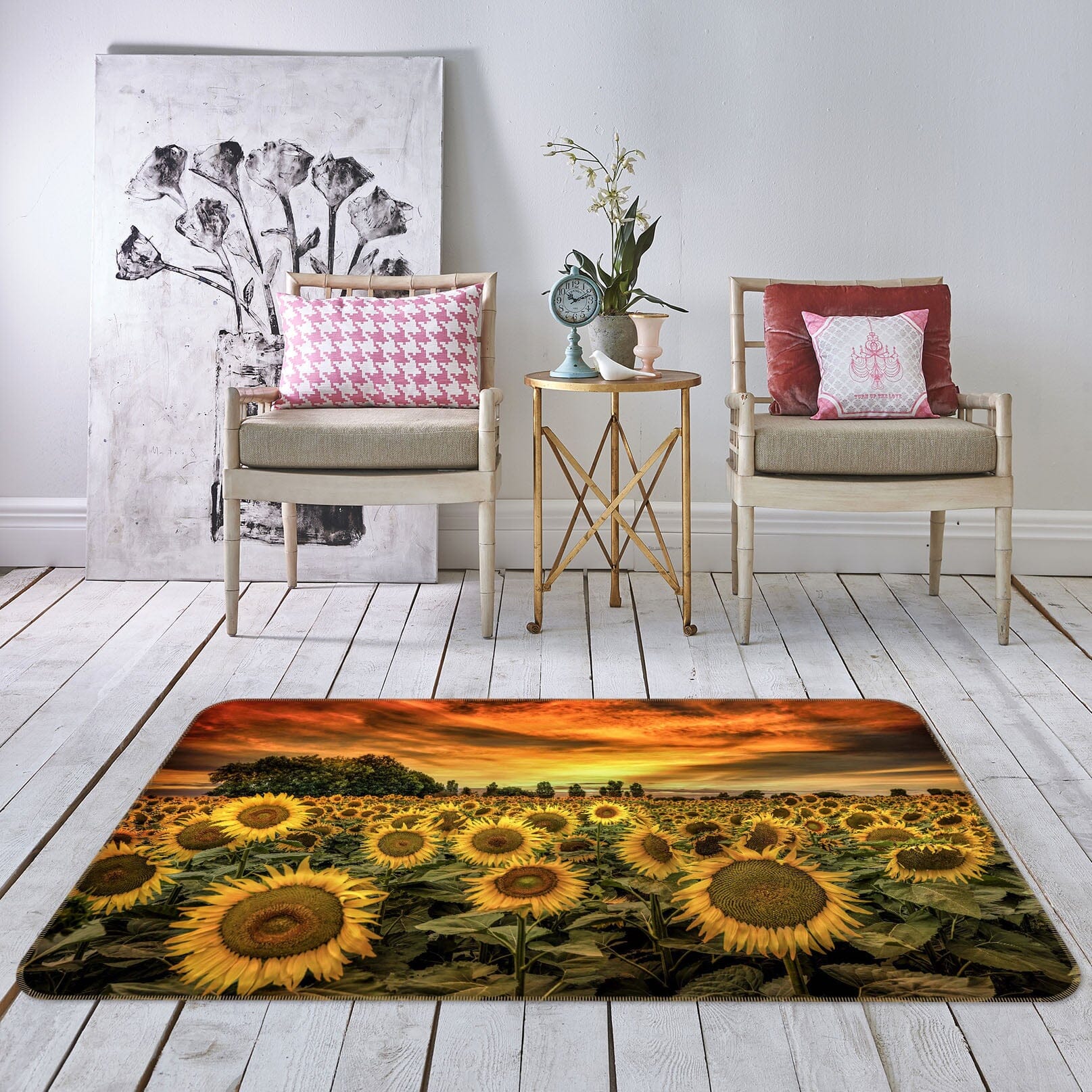 3D Sunflower Estate 1168 Marco Carmassi Rug Non Slip Rug Mat Mat AJ Creativity Home 