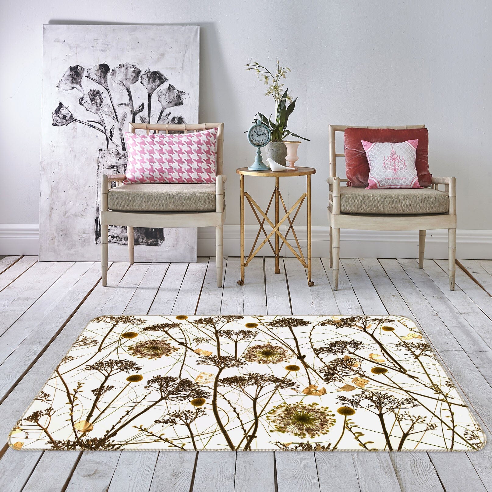 3D Withered Chrysanthemum 3005 Assaf Frank Rug Non Slip Rug Mat Mat AJ Creativity Home 