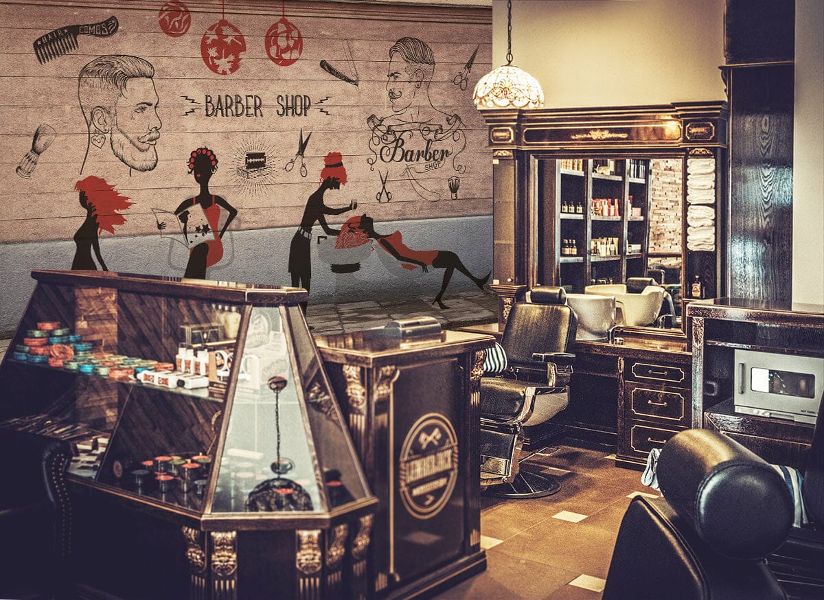 3D Shampoo Girl 1402 Barber Shop Wall Murals Wallpaper AJ Wallpaper 2 