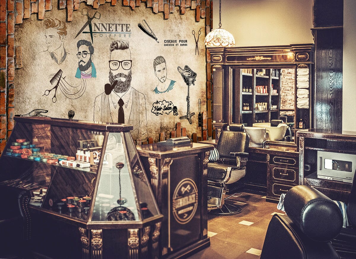 3D Haircut Uncle 1445 Barber Shop Wall Murals Wallpaper AJ Wallpaper 2 