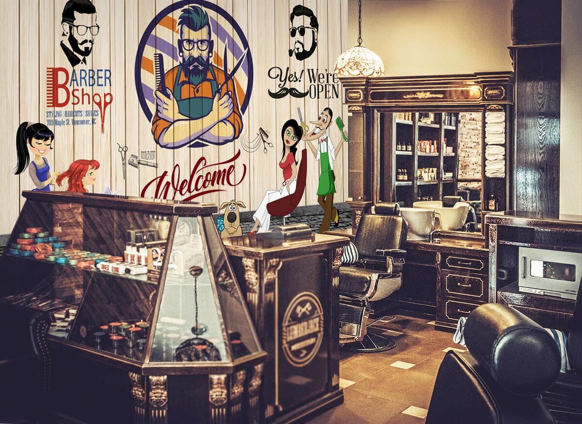 3D Man Cut Hair 1484 Barber Shop Wall Murals Wallpaper AJ Wallpaper 2 