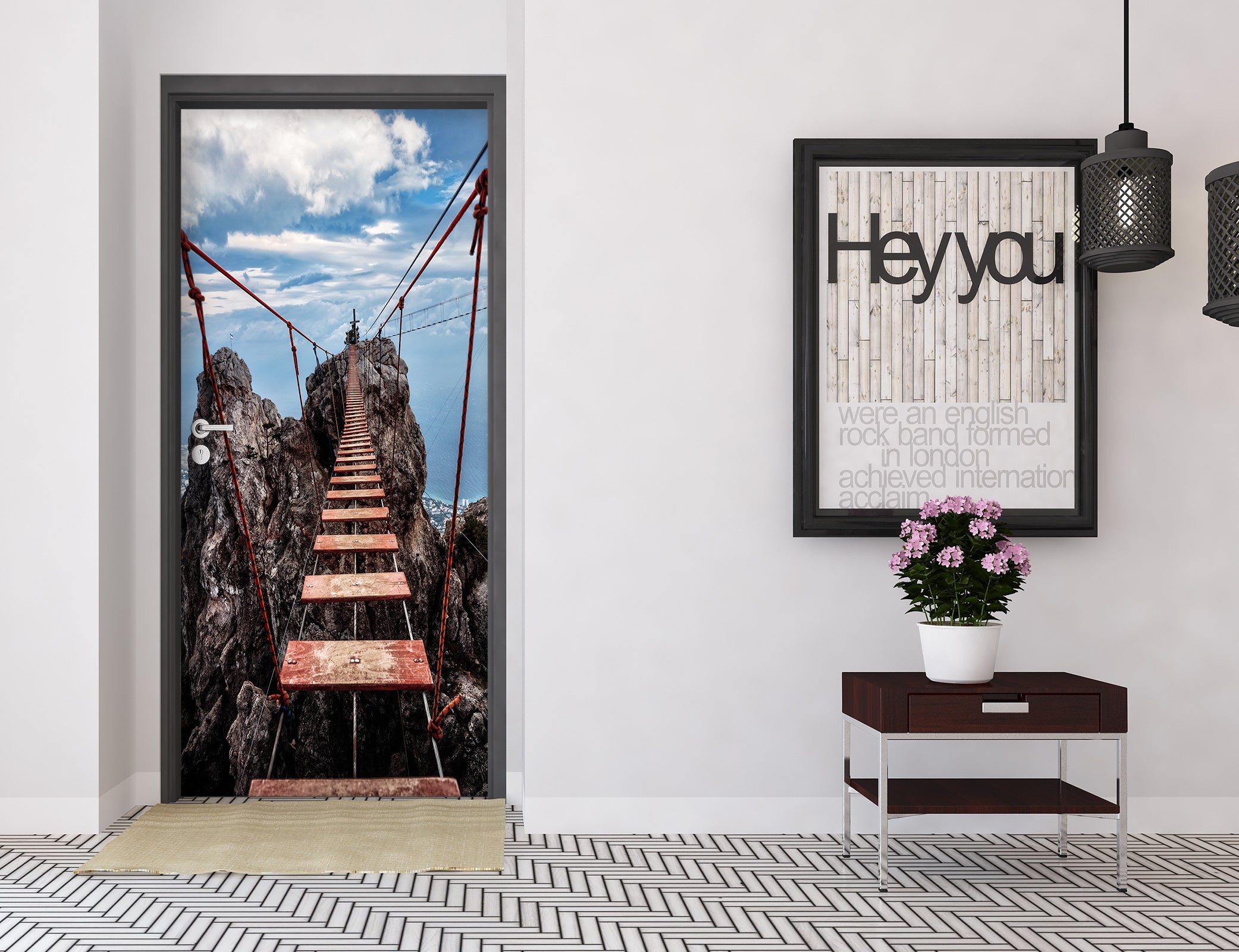 3D Suspension Bridge 22093 Door Mural
