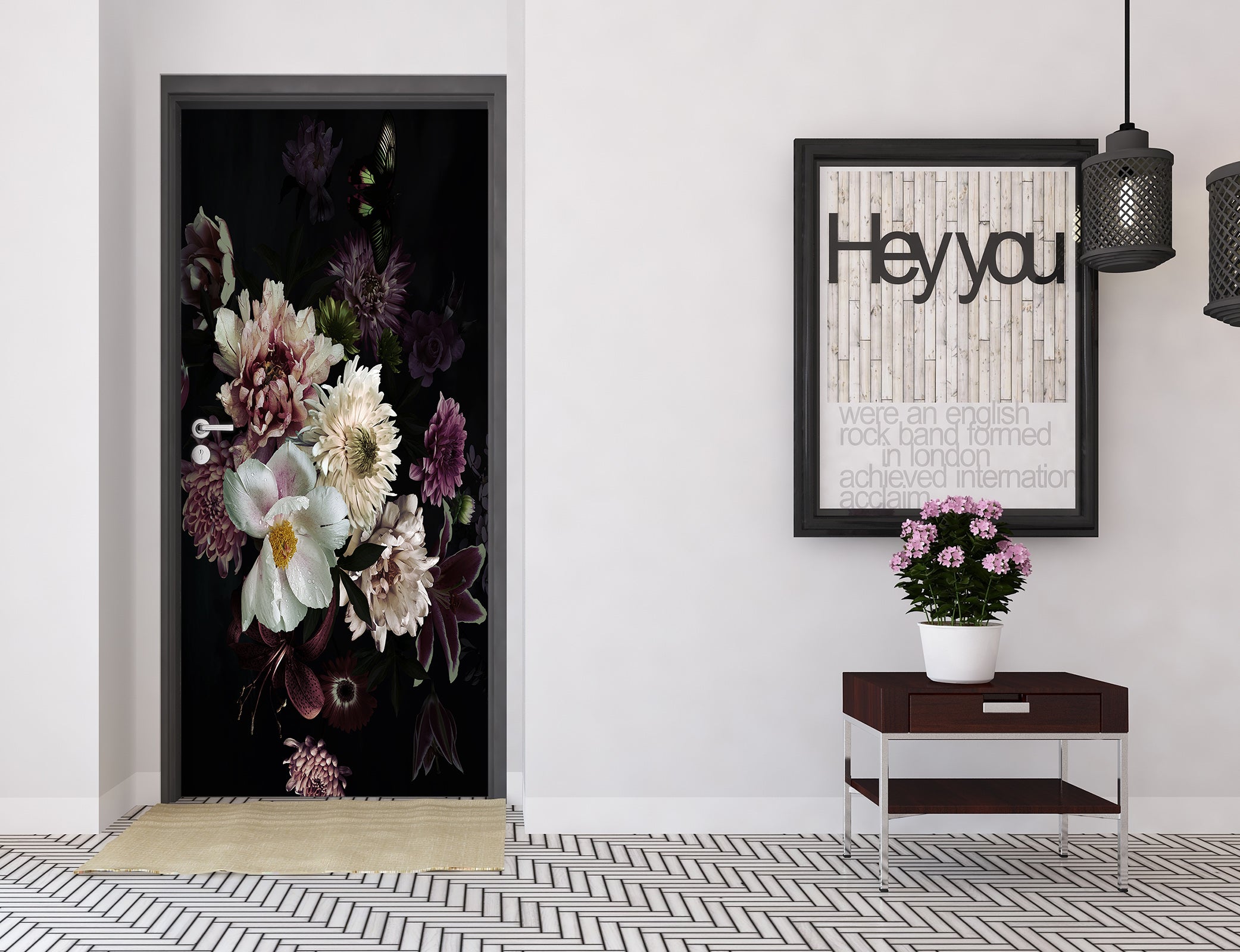 3D Flower Bush 25178 Door Mural