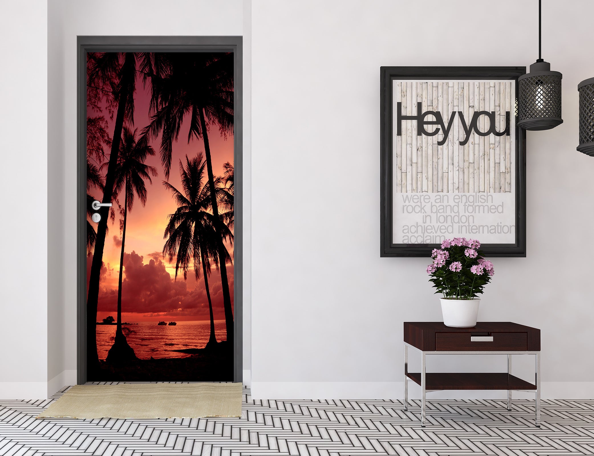 3D Coconut Tree 25086 Door Mural