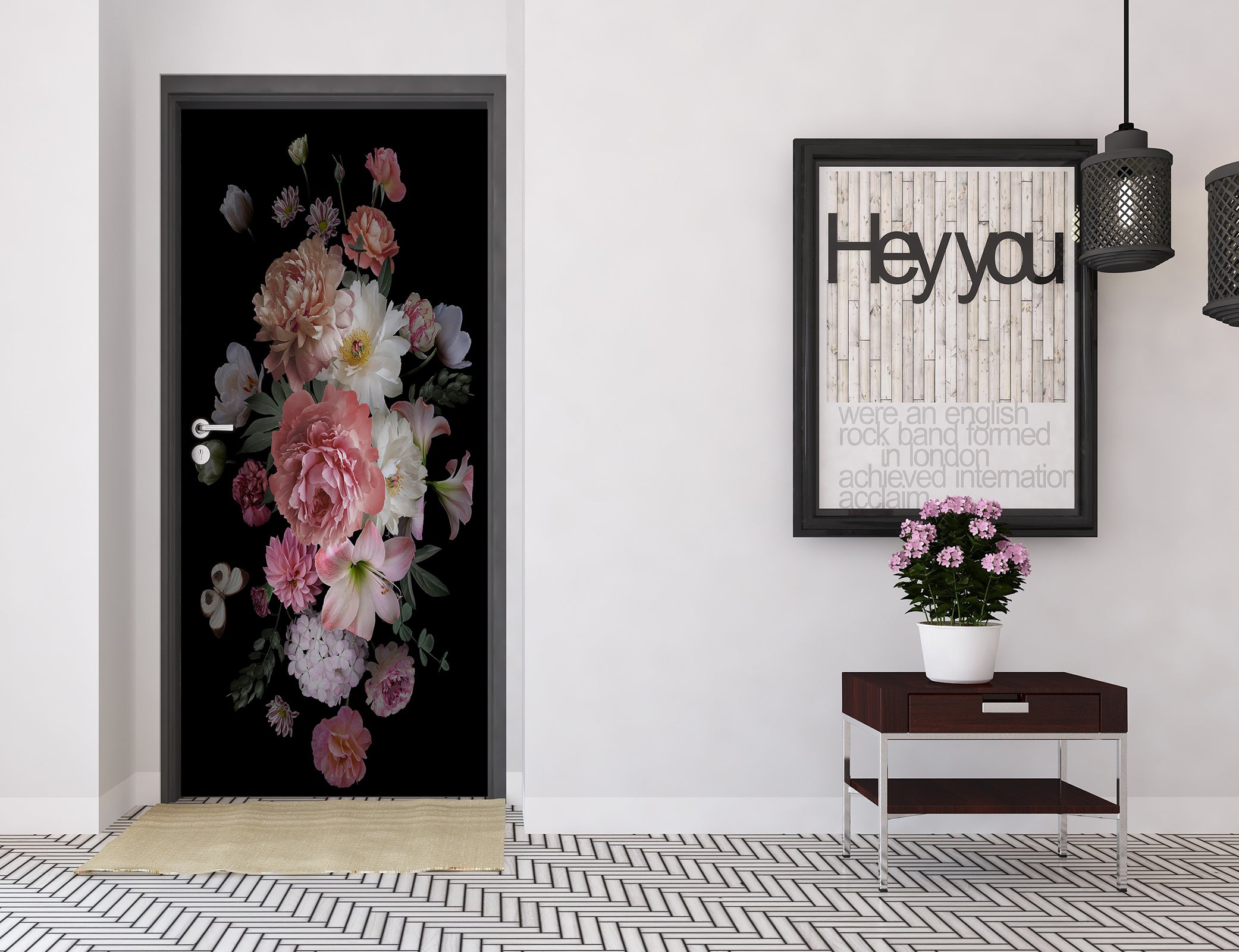 3D Flower Bush 25193 Door Mural