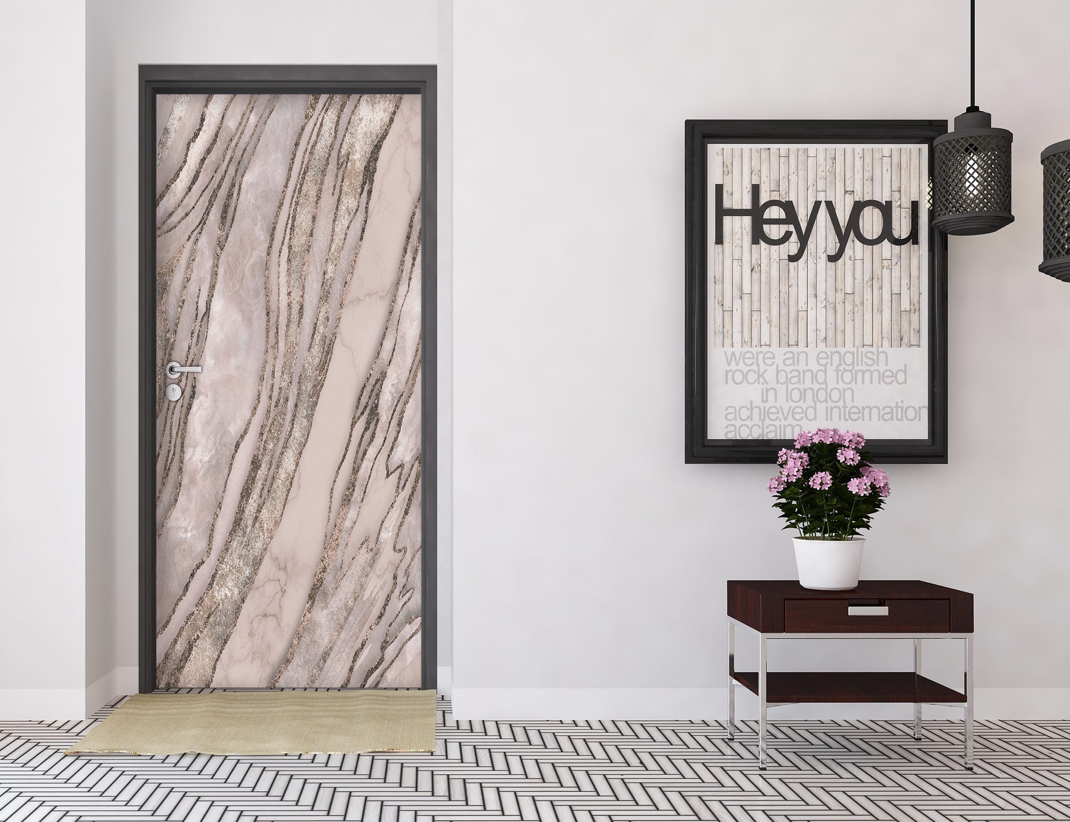 3D Brown Stripes 10282 Andrea Haase Door Mural