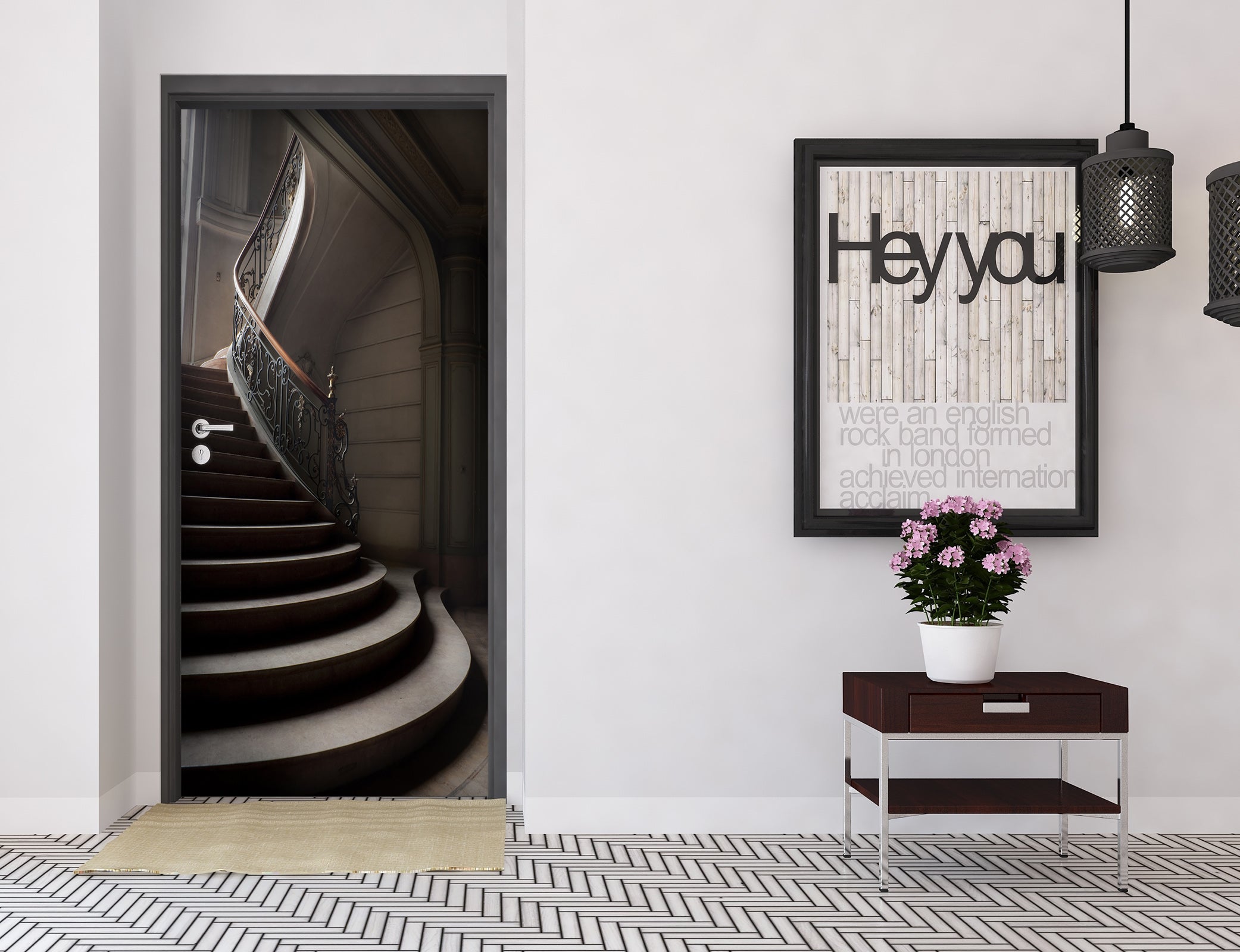 3D Spiral Staircase 22036 Door Mural