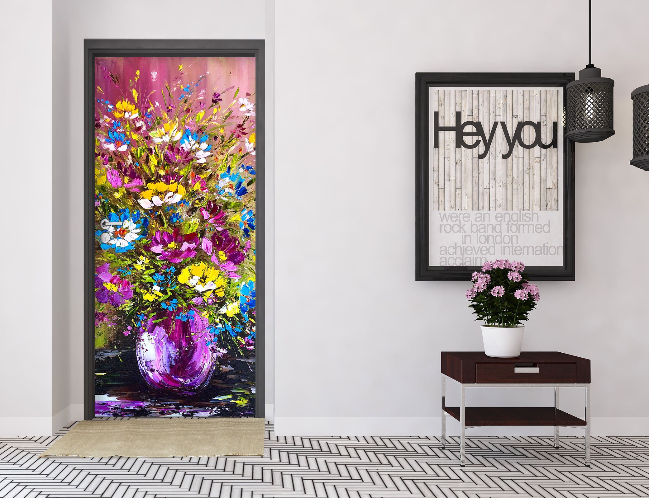 3D Colorful Vase 3156 Skromova Marina Door Mural