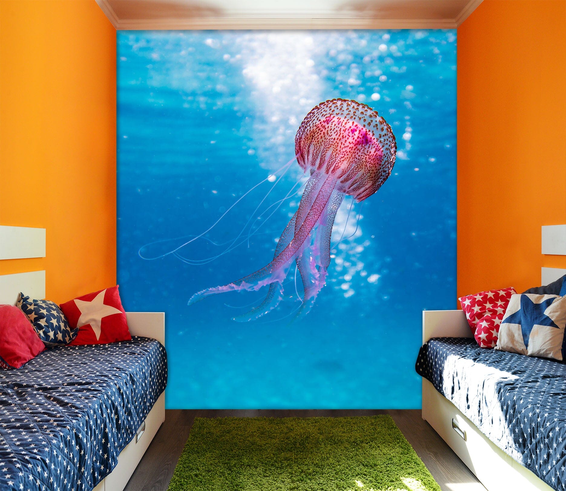3D Pink Jellyfish 106 Wall Murals Wallpaper AJ Wallpaper 2 
