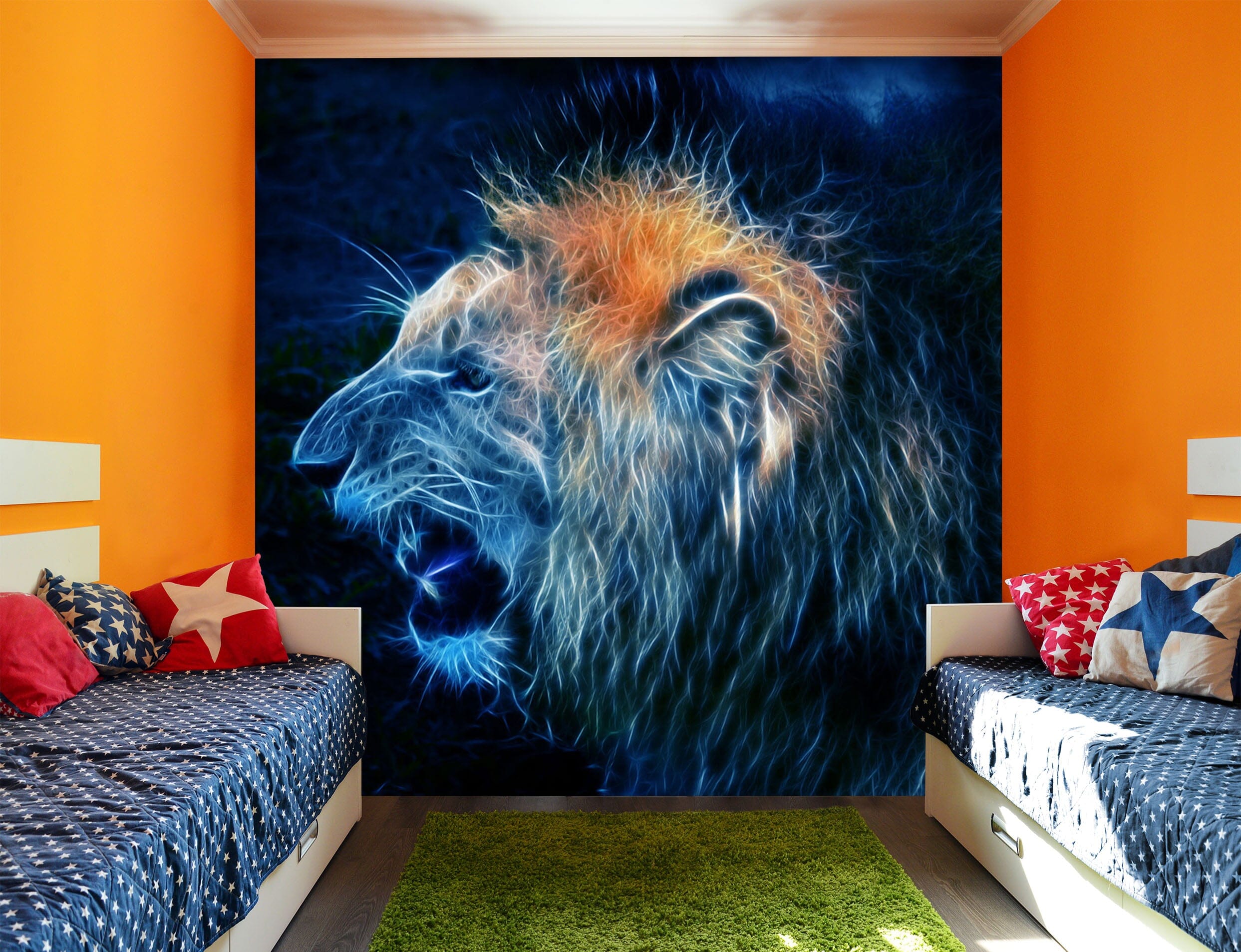 3D Beast Lion 245 Wall Murals Wallpaper AJ Wallpaper 2 