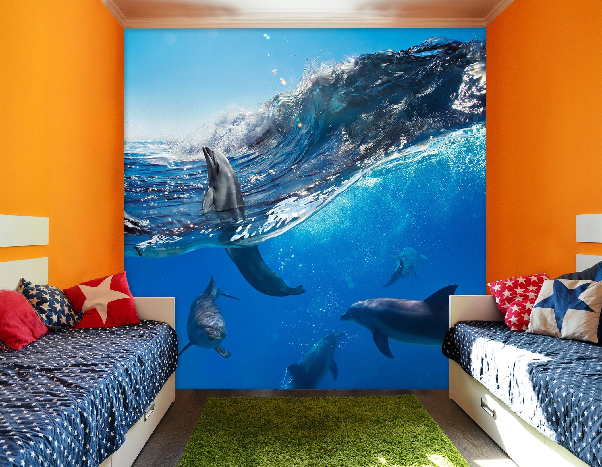3D Sea Dolphin 112 Wall Murals Wallpaper AJ Wallpaper 2 