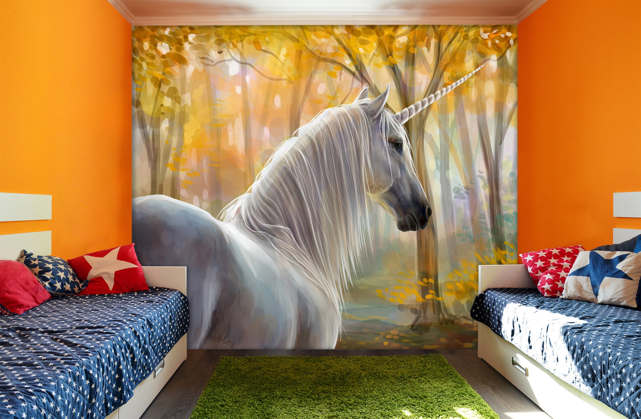 3D Unicorn Forest 285 Wall Murals