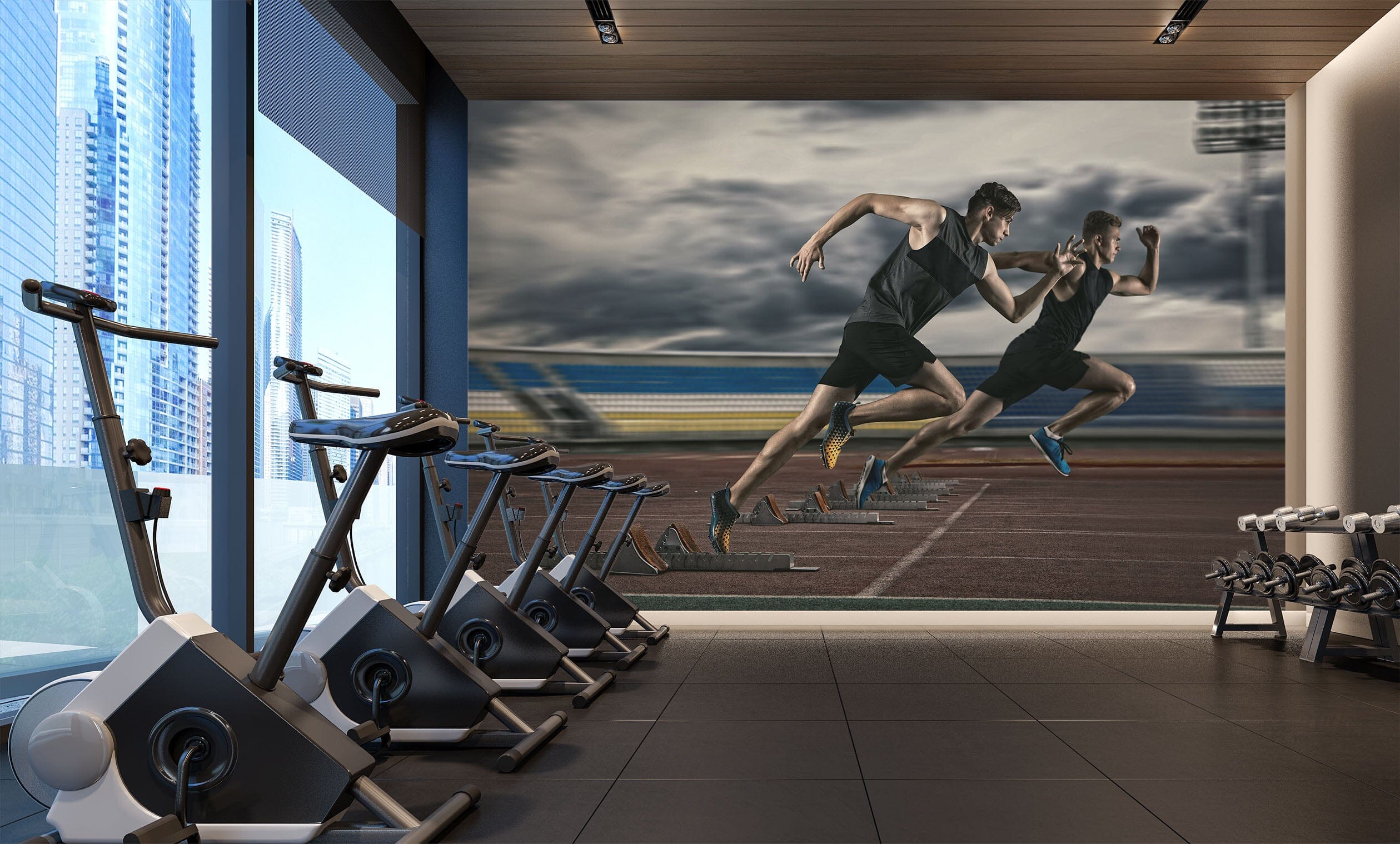 3D Race Running 312 Wall Murals Wallpaper AJ Wallpaper 2 
