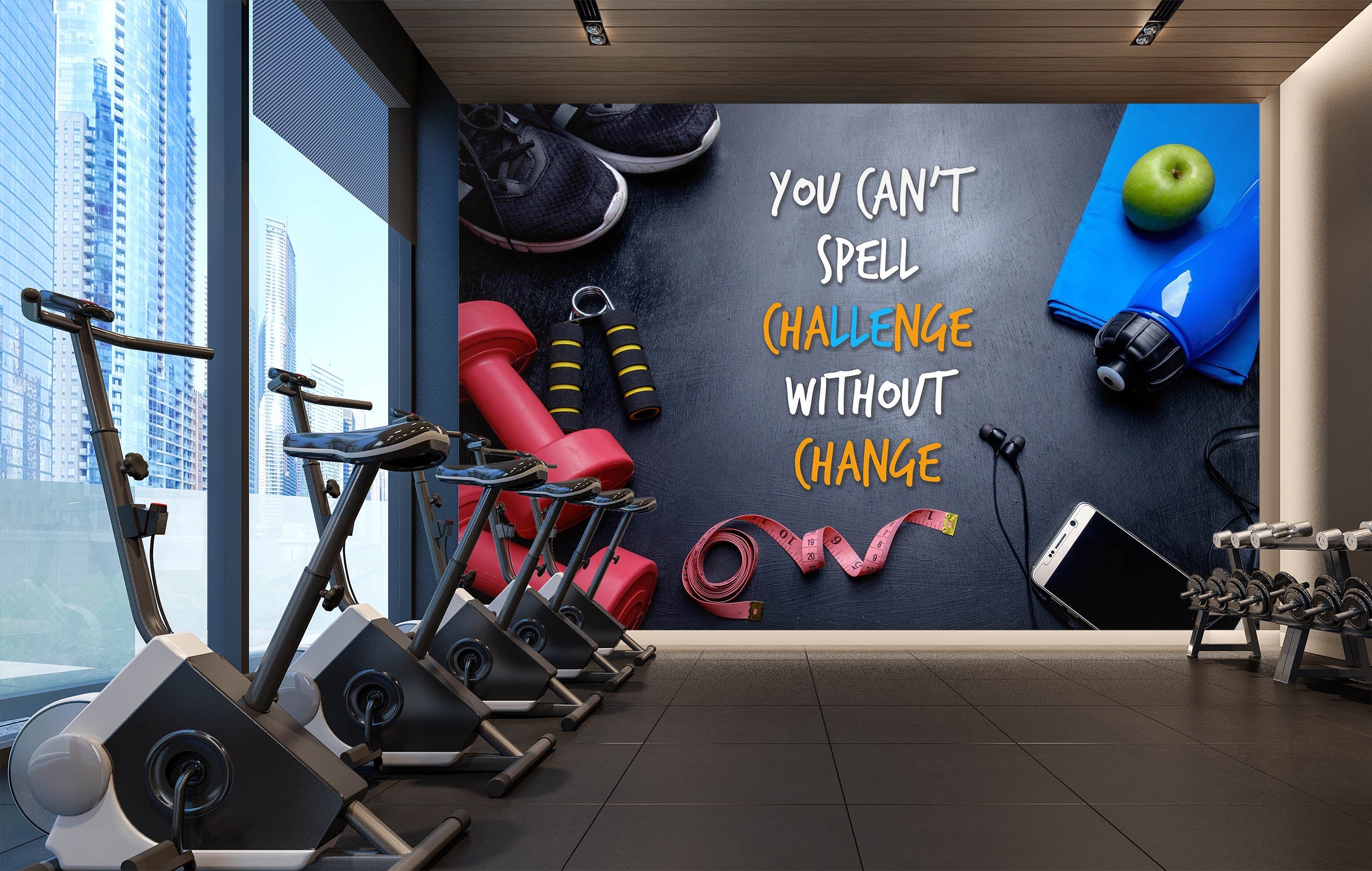 3D Colored Dumbbells 094 Wall Murals Wallpaper AJ Wallpaper 2 