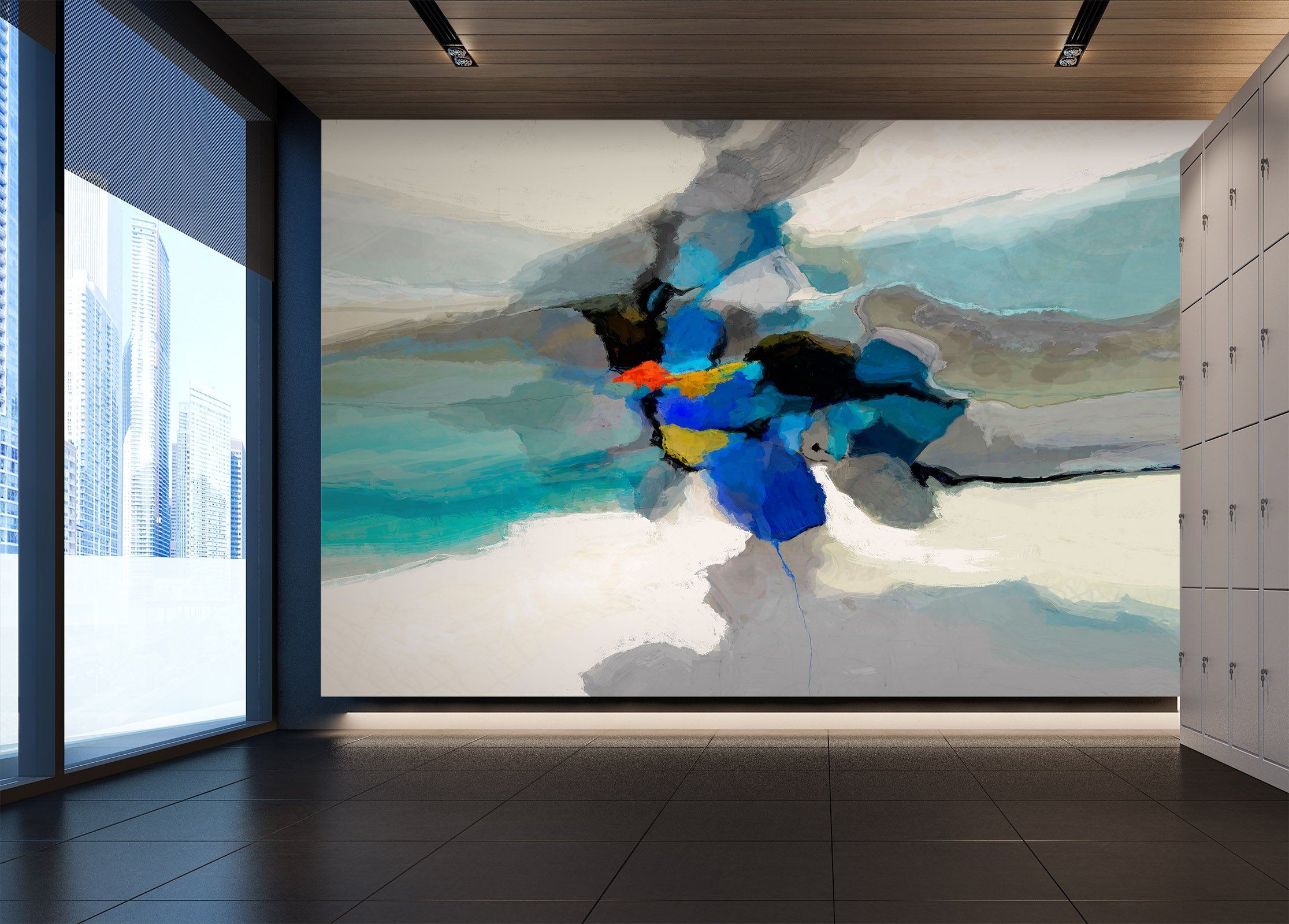 3D Blue Ink Pattern 1404 Michael Tienhaara Wall Mural Wall Murals Wallpaper AJ Wallpaper 2 