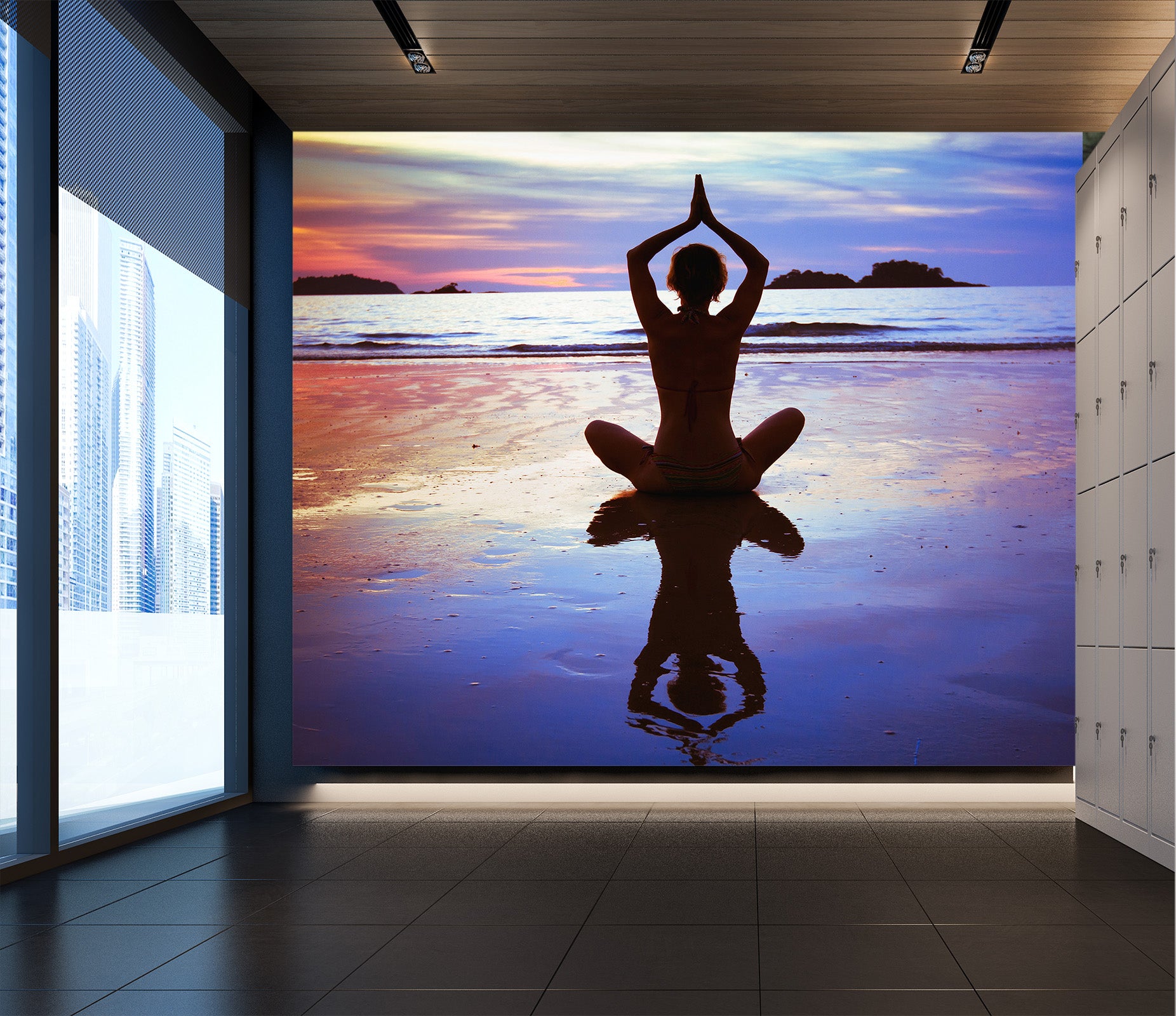 3D Sea Yoga 217 Wall Murals