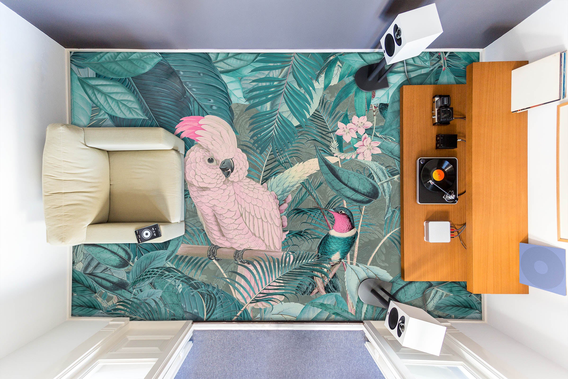 3D Jungle Parrot 104156 Andrea Haase Floor Mural