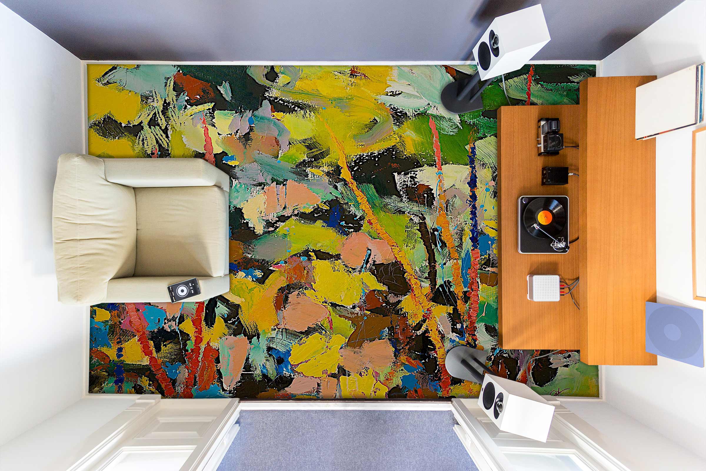 3D Color Brush Paint 9554 Allan P. Friedlander Floor Mural