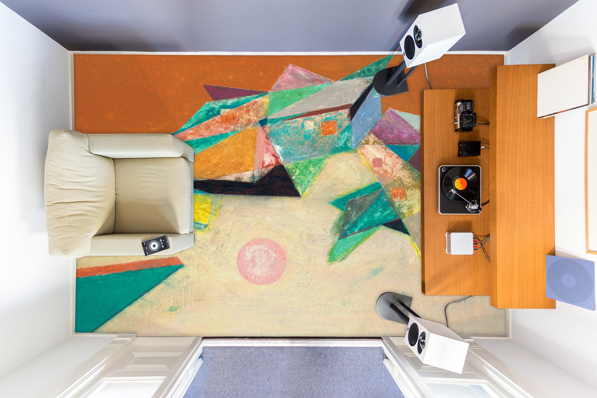 3D Colorful Triangle Pattern 9932 Allan P. Friedlander Floor Mural