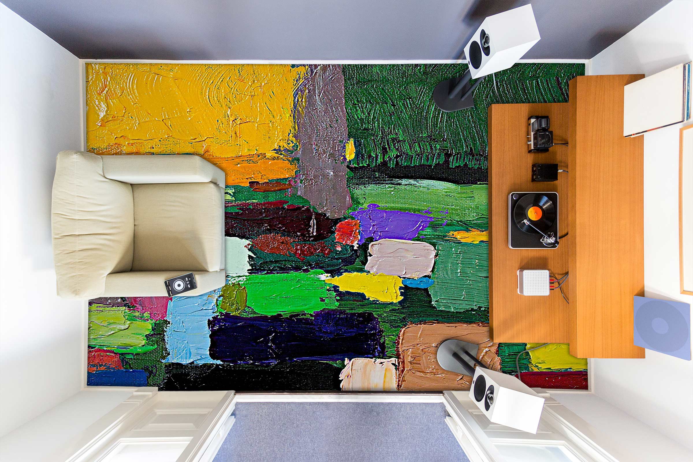 3D Color Pigment Block Pattern 9624 Allan P. Friedlander Floor Mural