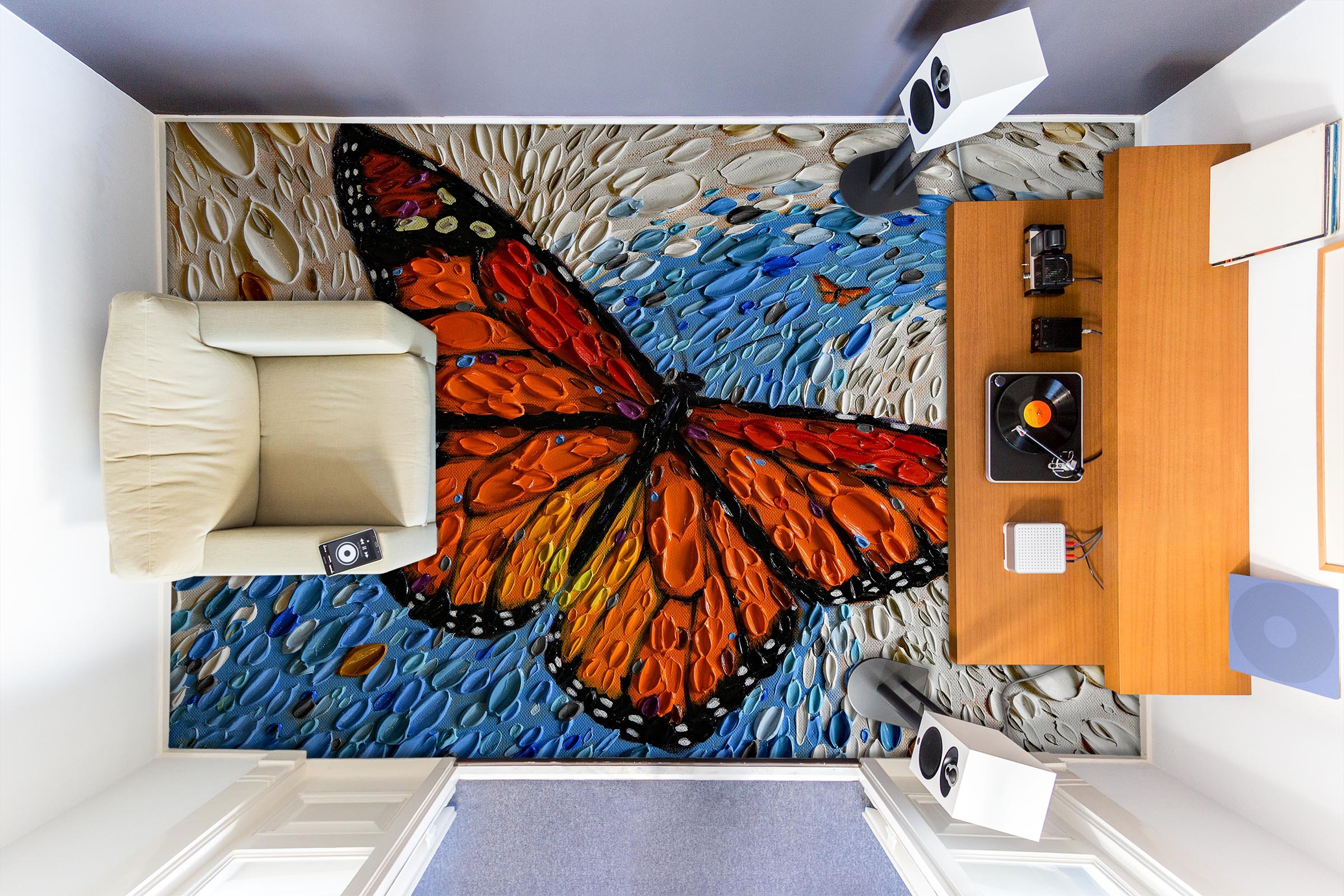 3D Butterfly 102172 Dena Tollefson Floor Mural