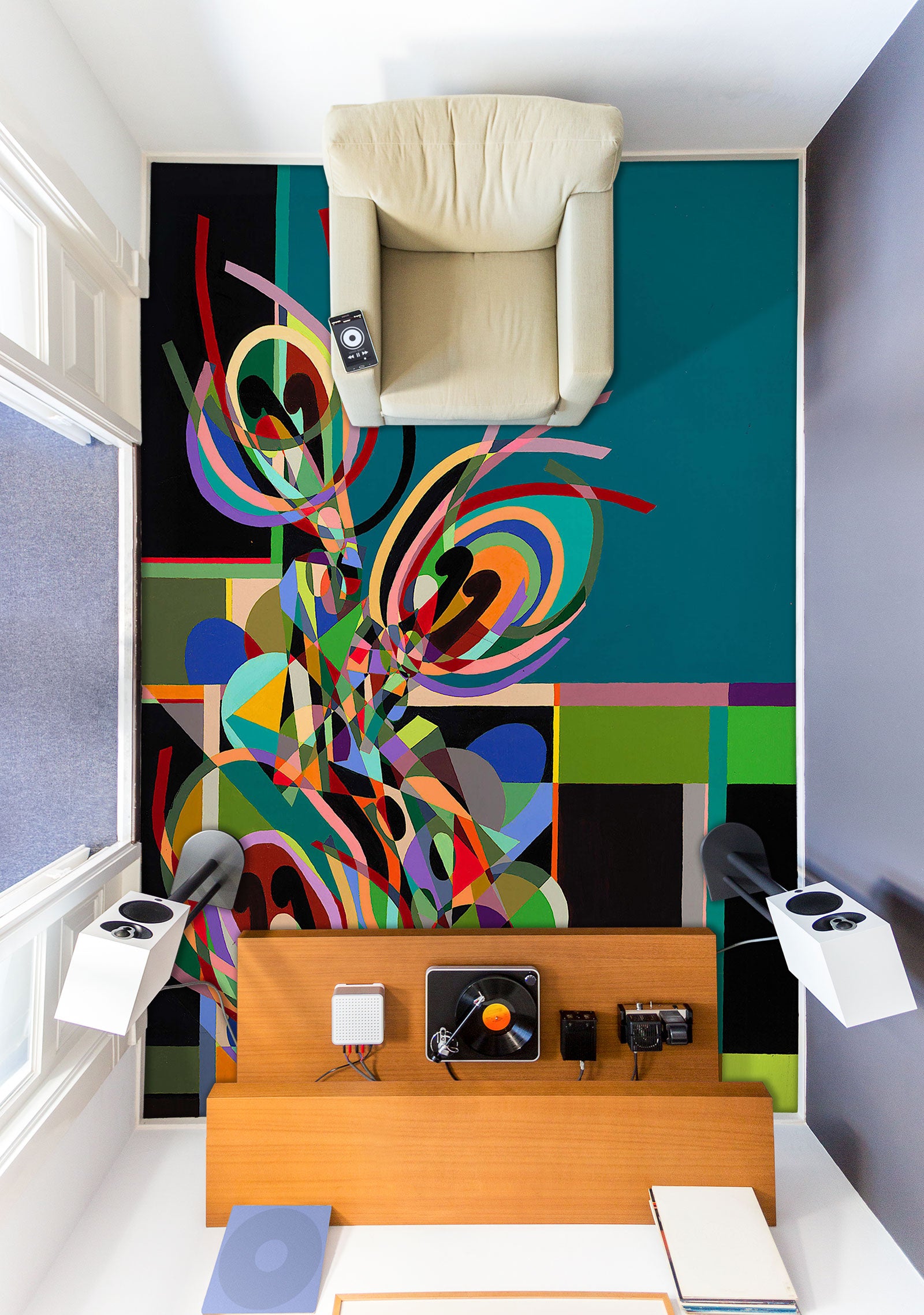 3D Colorful Graphic Pattern 96100 Allan P. Friedlander Floor Mural