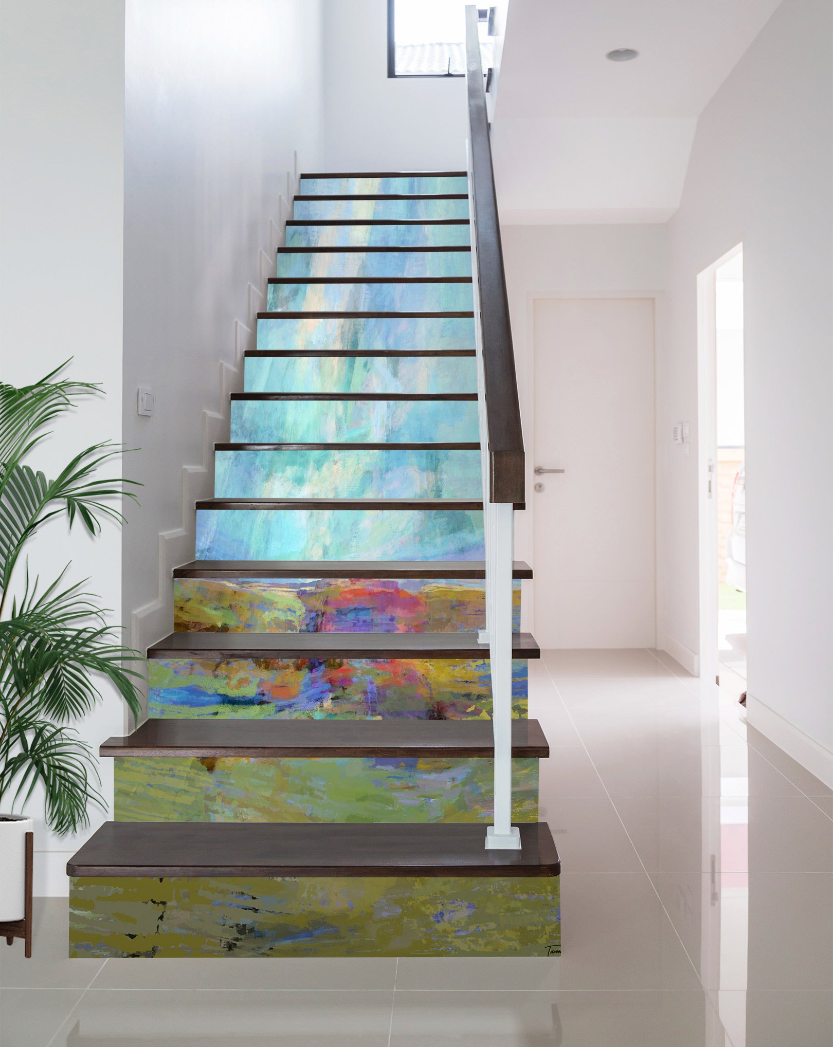 3D Grass Sky Oil Painting 9466 Michael Tienhaara Stair Risers