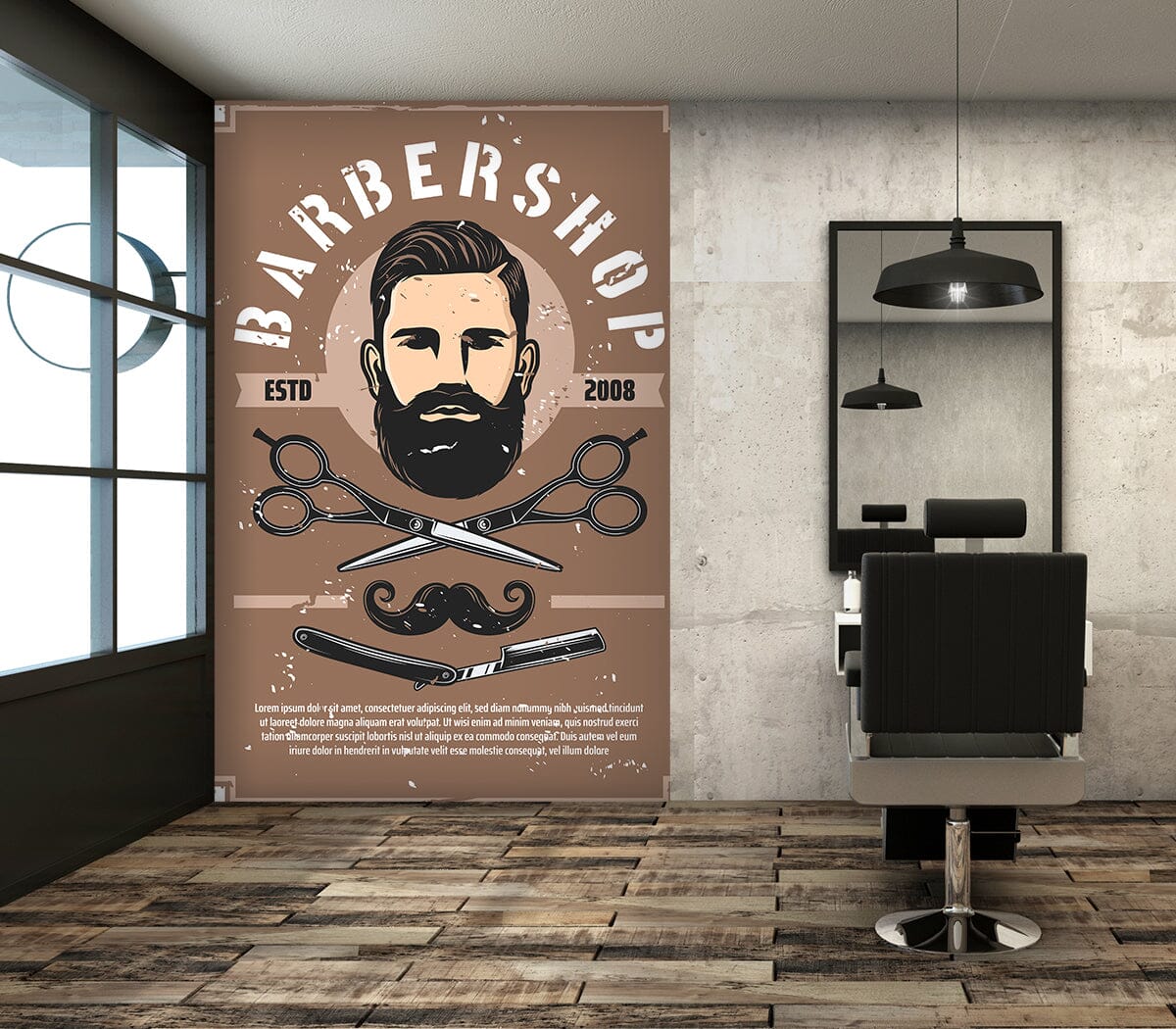 3D Uncle Beard 1438 Barber Shop Wall Murals Wallpaper AJ Wallpaper 2 