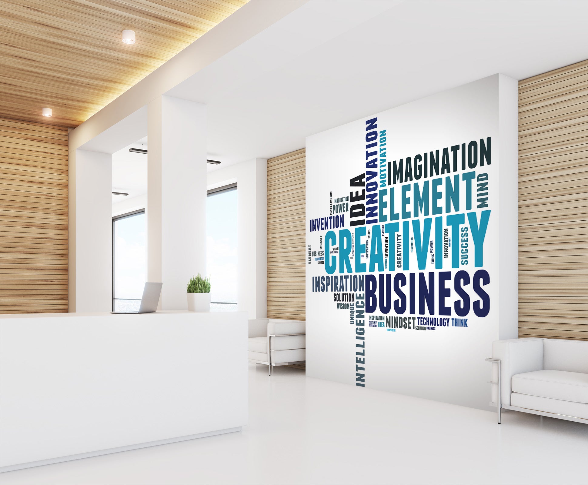 3D Blue Font 022 Wall Murals
