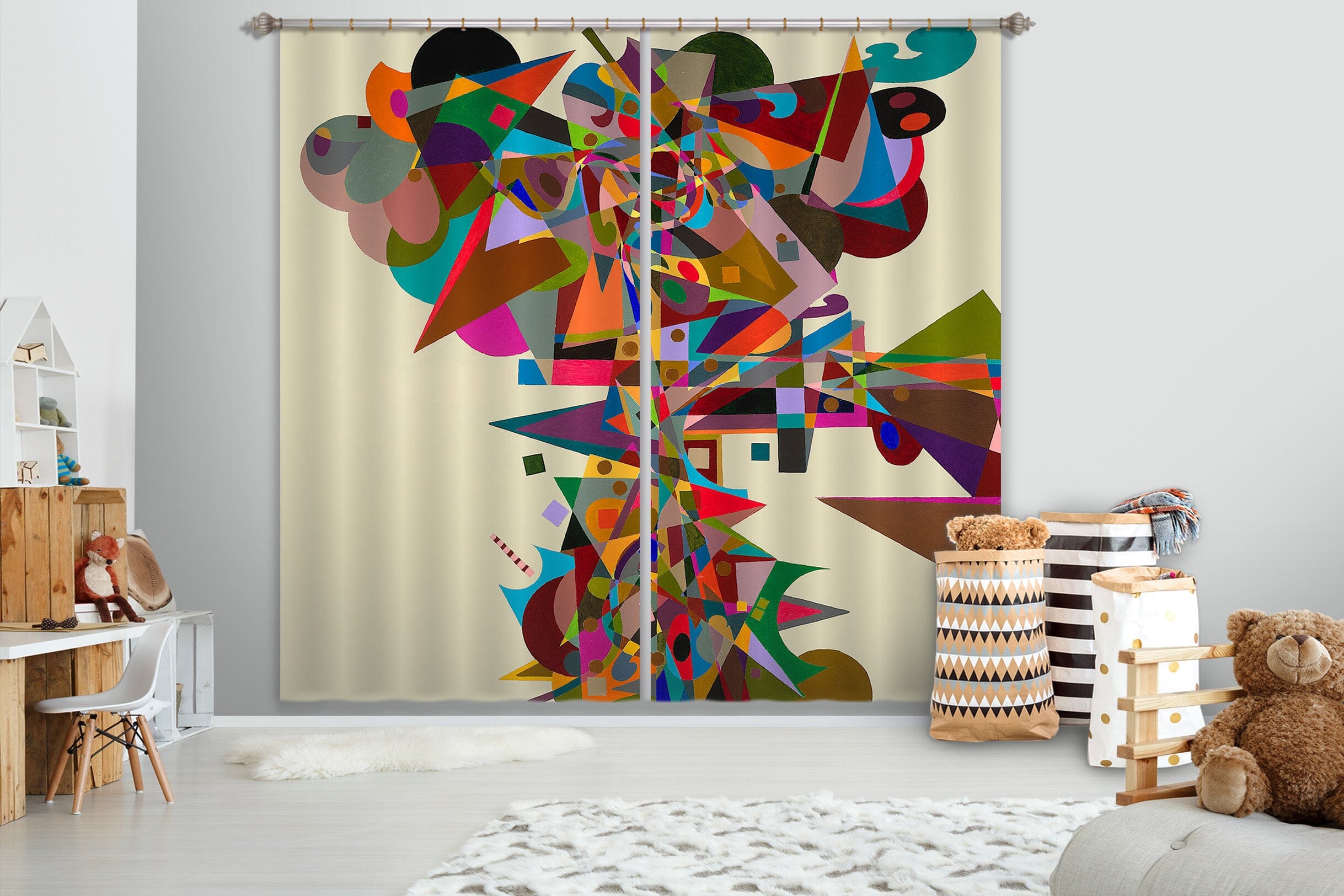 3D Color Origami 108 Allan P. Friedlander Curtain Curtains Drapes Curtains AJ Creativity Home 