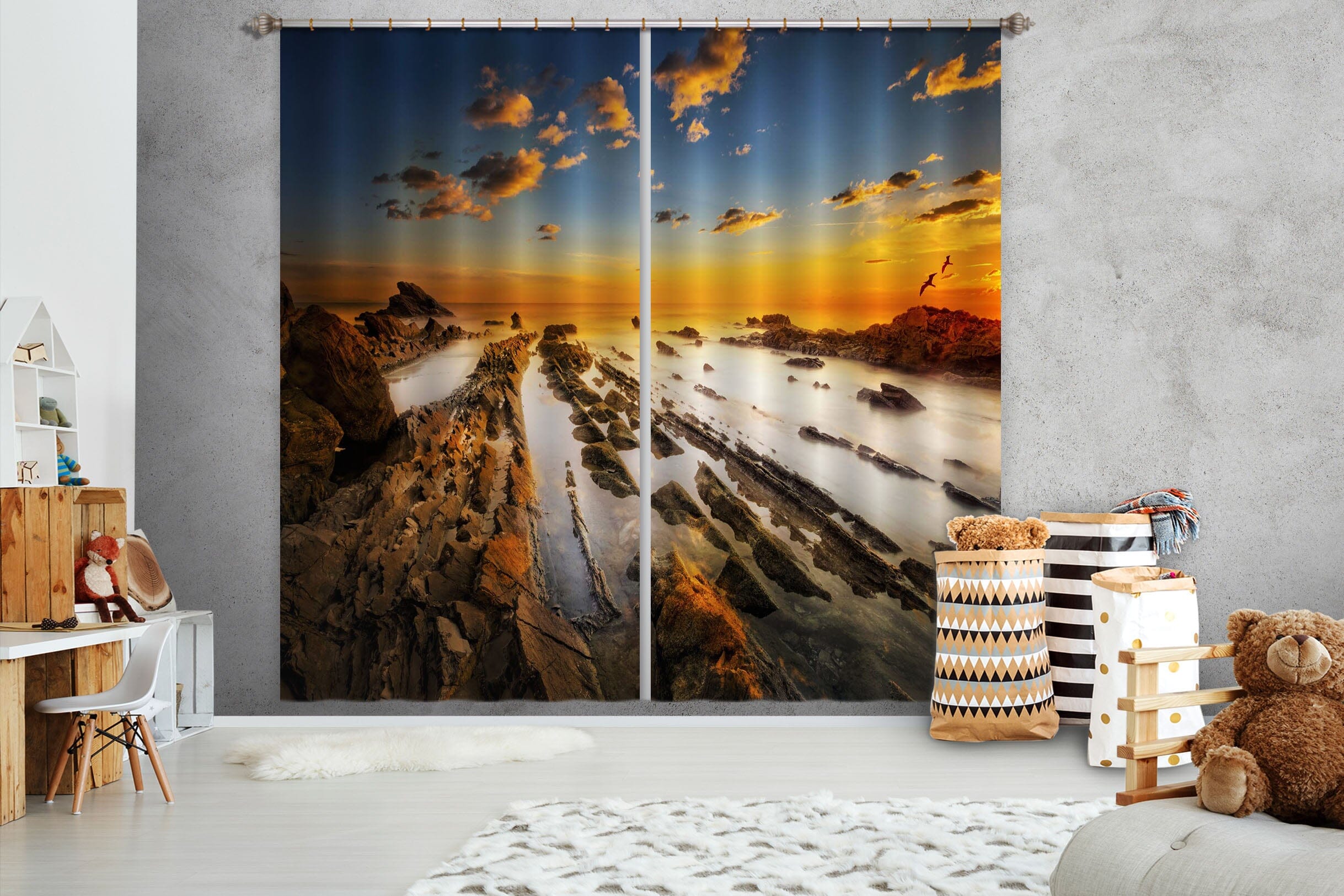 3D River Stones 144 Marco Carmassi Curtain Curtains Drapes Curtains AJ Creativity Home 