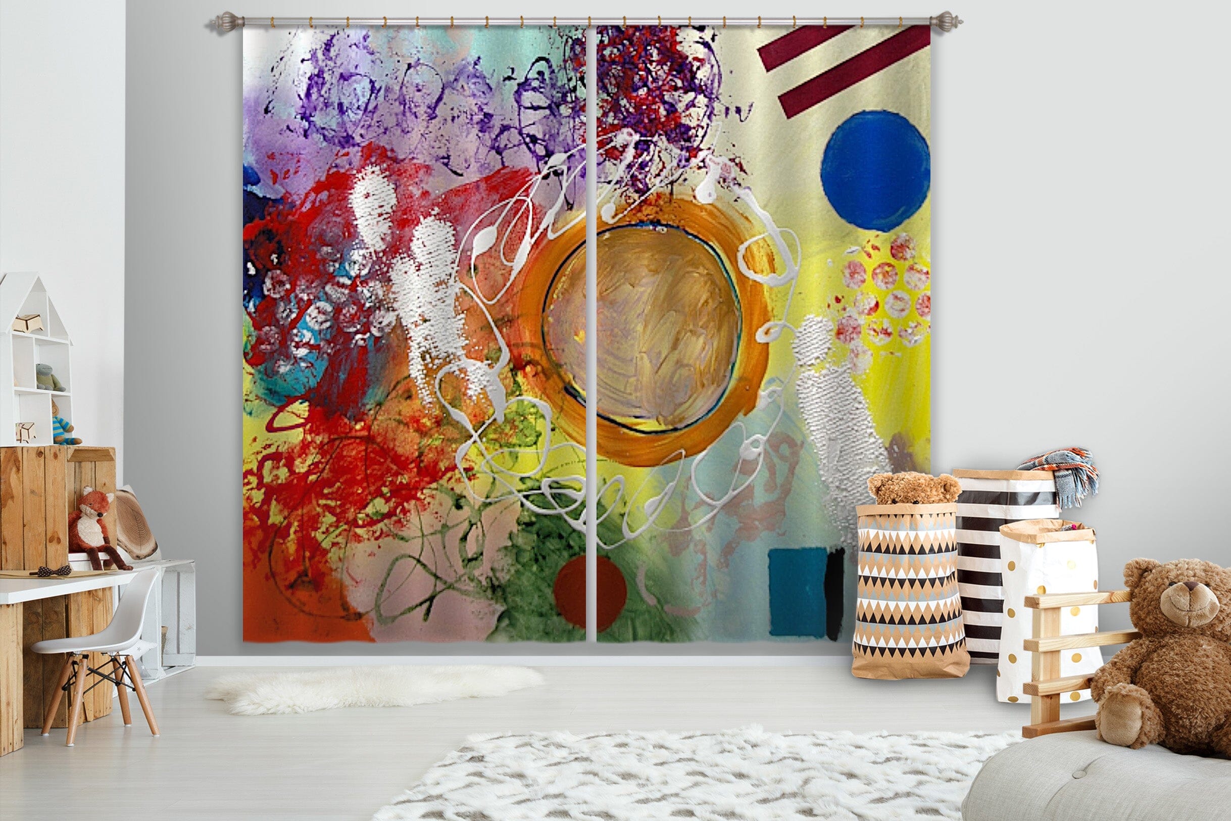 3D Color Graffiti 104 Allan P. Friedlander Curtain Curtains Drapes Curtains AJ Creativity Home 