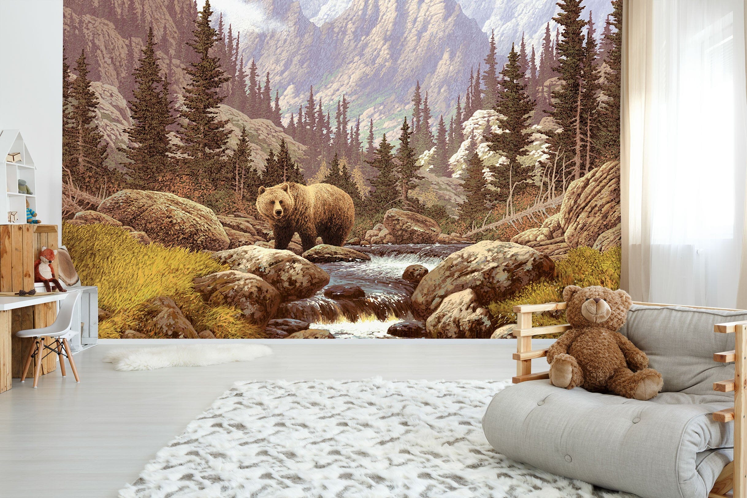 3D Bear River 206 Wall Murals Wallpaper AJ Wallpaper 2 