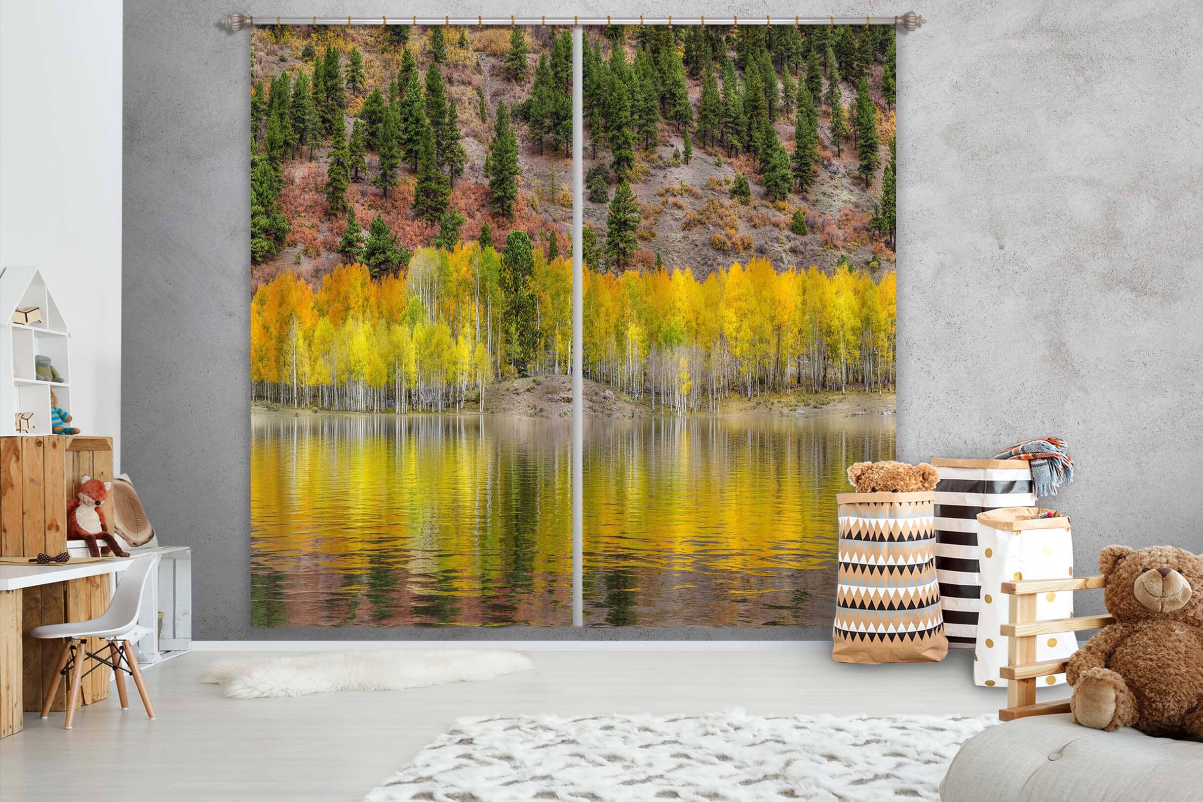 3D Forest Landscape 037 Marco Carmassi Curtain Curtains Drapes Curtains AJ Creativity Home 