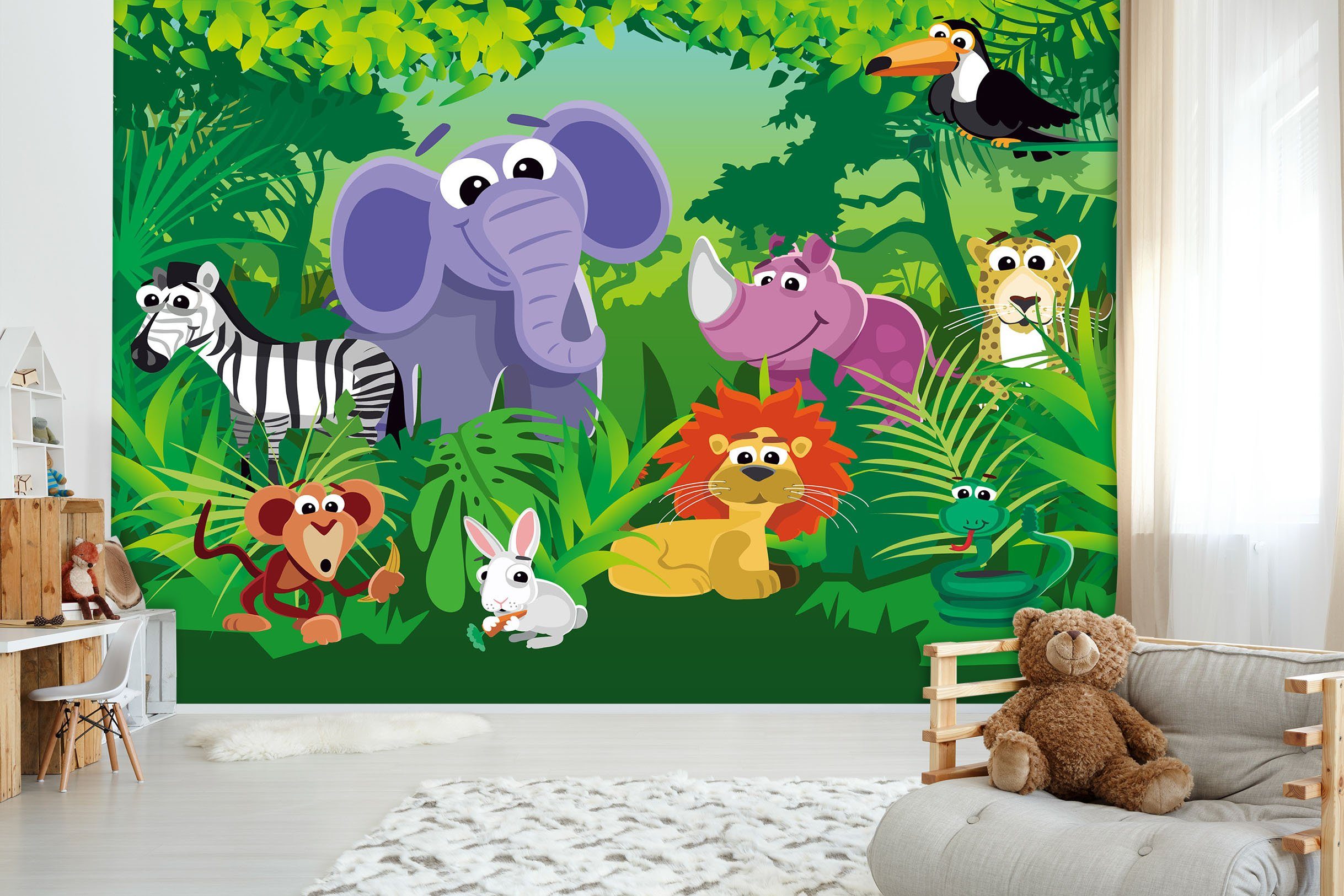 3D Cartoon Animal Forest 049 Wall Murals Wallpaper AJ Wallpaper 2 