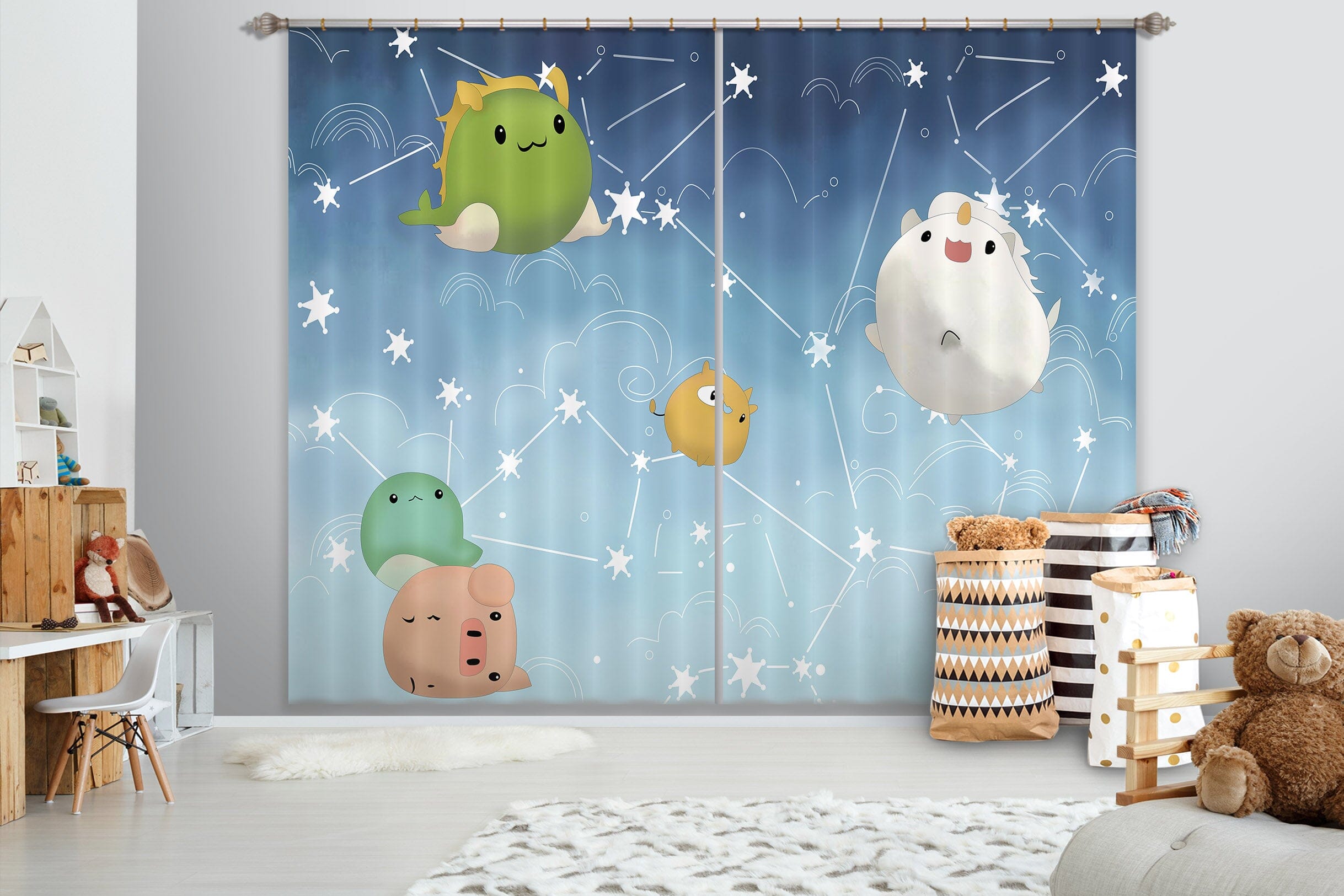 3D Cute Bug 737 Curtains Drapes Wallpaper AJ Wallpaper 
