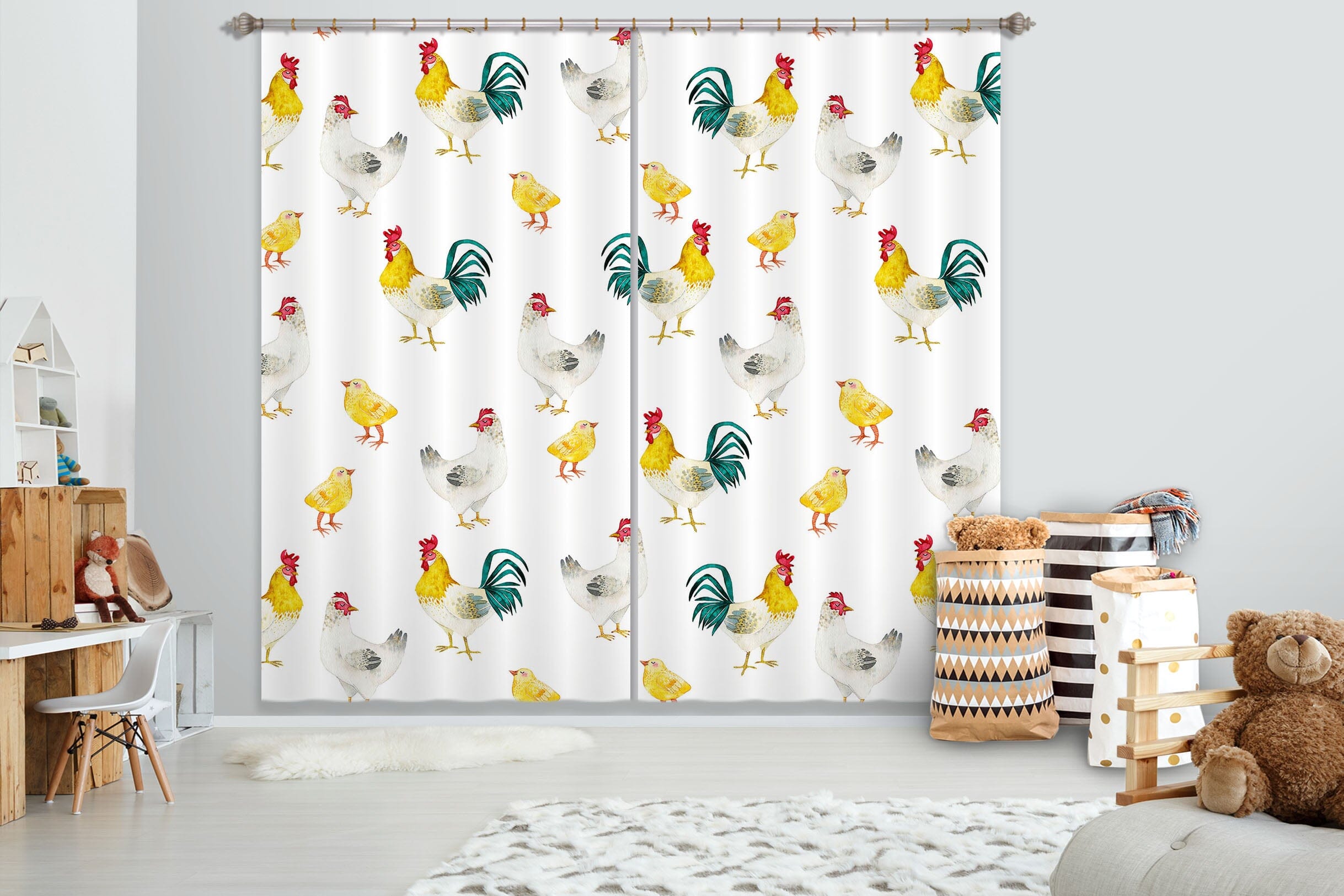 3D Yellow Chick 119 Uta Naumann Curtain Curtains Drapes Curtains AJ Creativity Home 