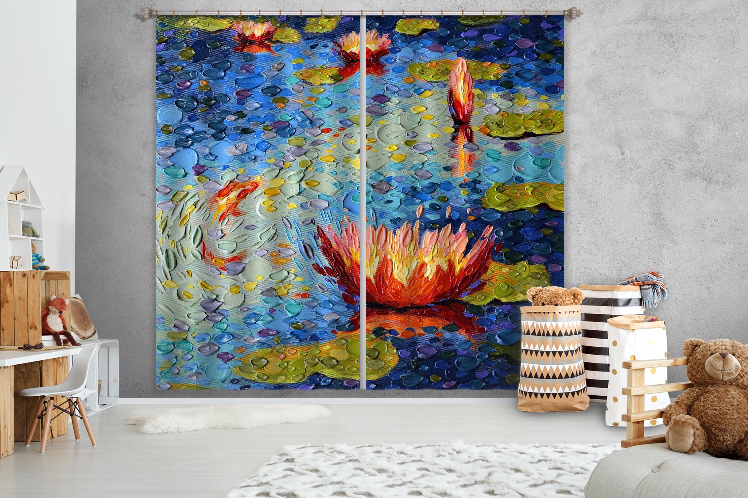 3D Lotus Light 050 Dena Tollefson Curtain Curtains Drapes Curtains AJ Creativity Home 