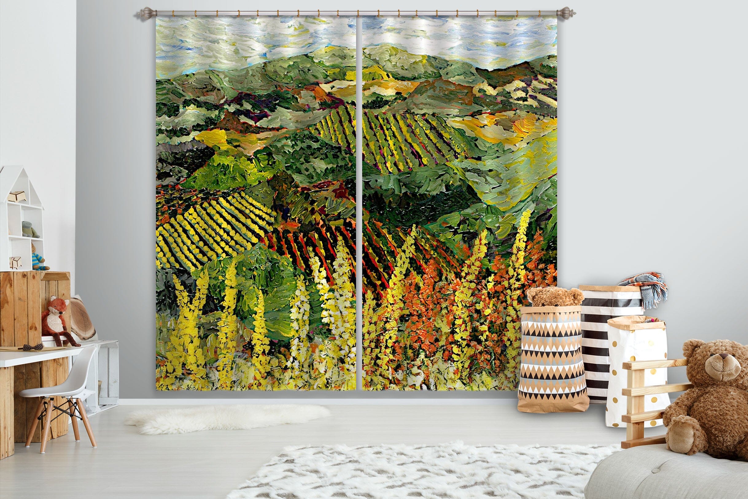 3D Spring Garden 131 Allan P. Friedlander Curtain Curtains Drapes Curtains AJ Creativity Home 