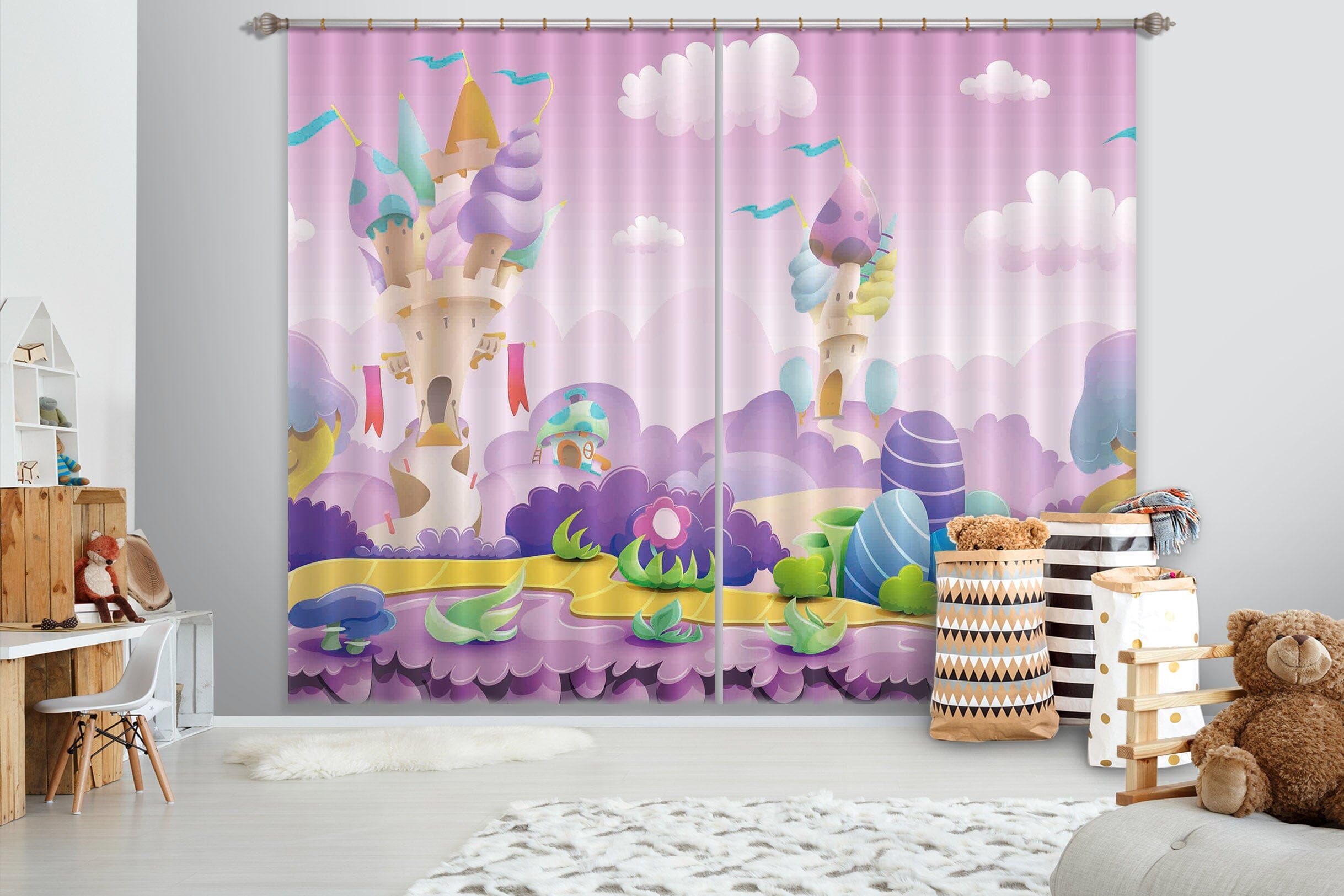 3D Purple World 730 Curtains Drapes Wallpaper AJ Wallpaper 