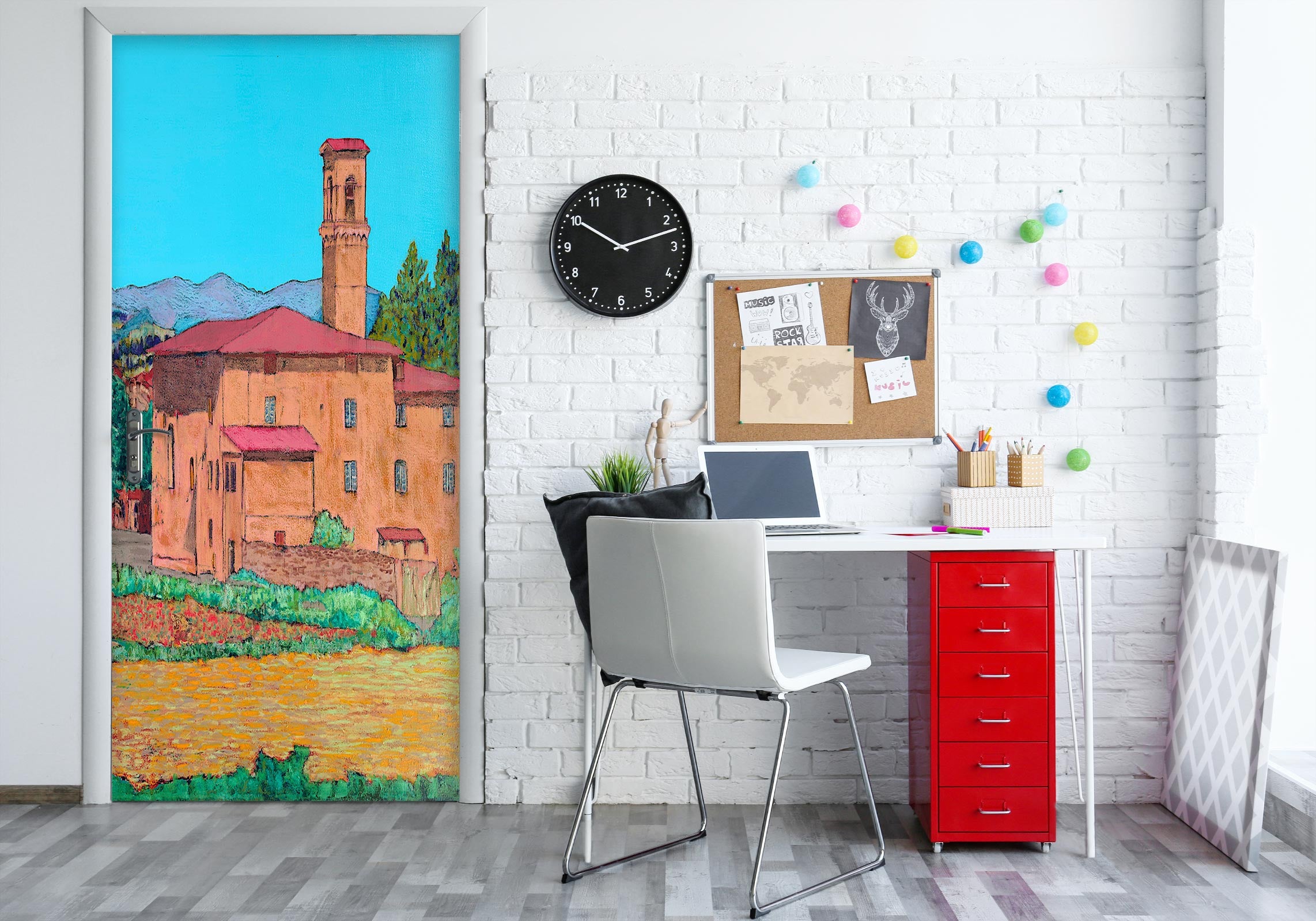 3D Chimney House 9417 Allan P. Friedlander Door Mural