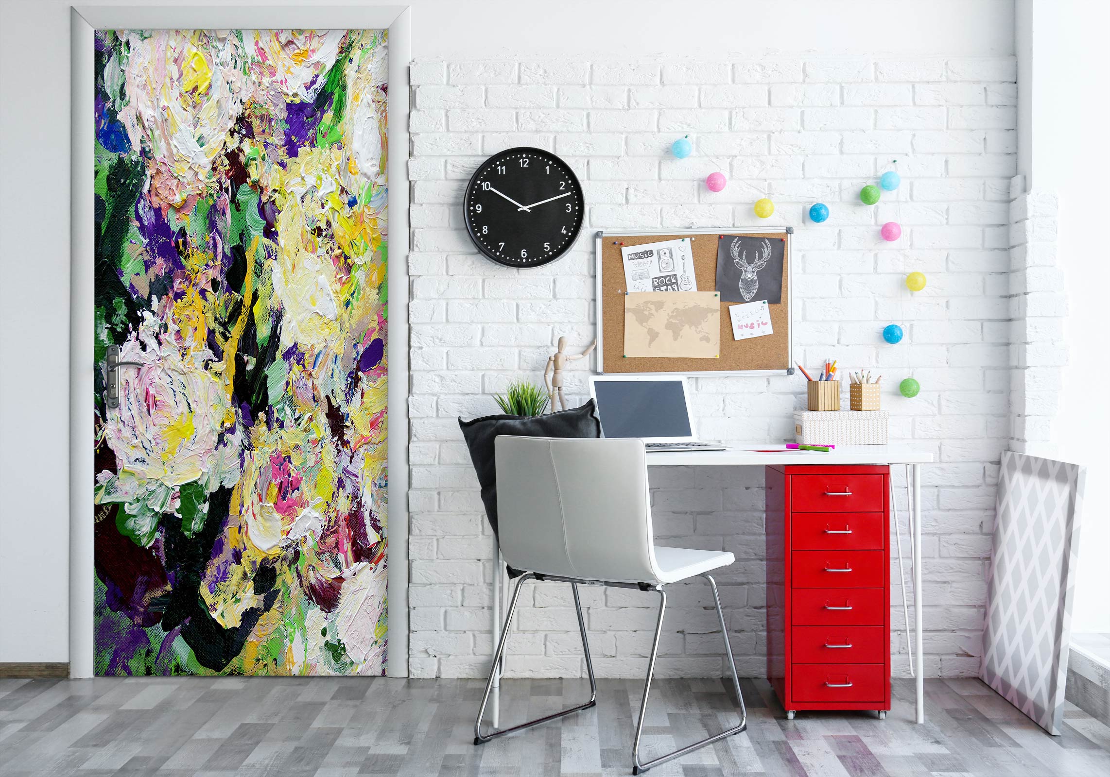 3D Flower Oil Painting 93217 Allan P. Friedlander Door Mural