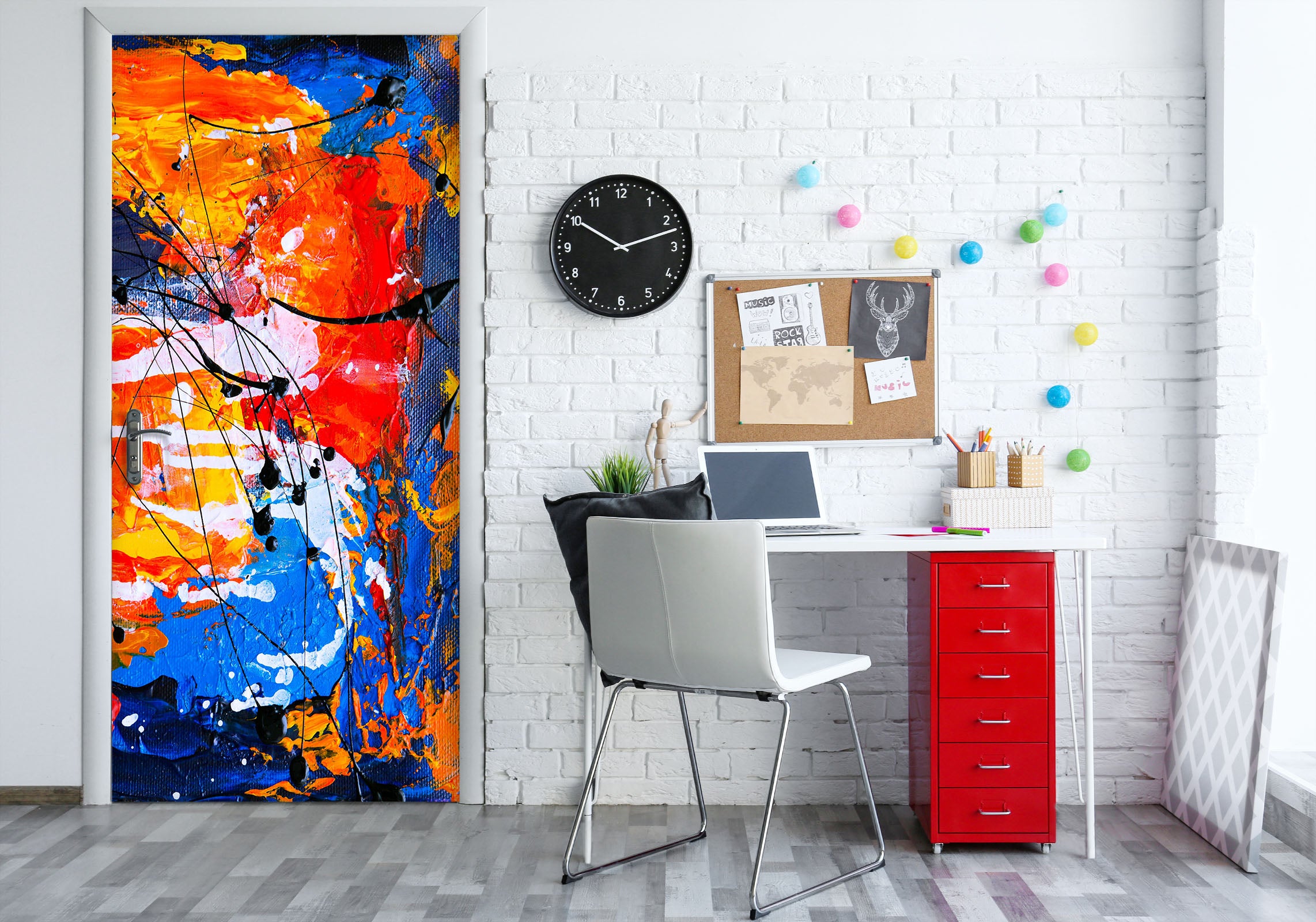 3D Colorful 21165 Door Mural