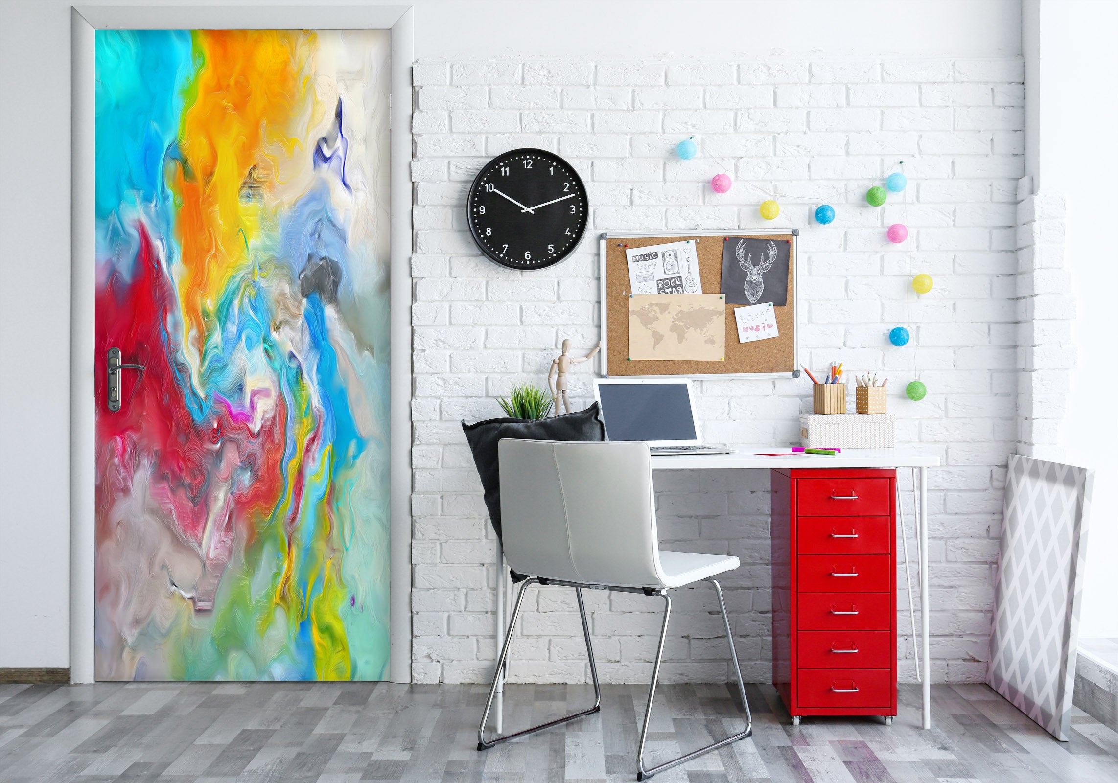 3D Colorful 21163 Door Mural